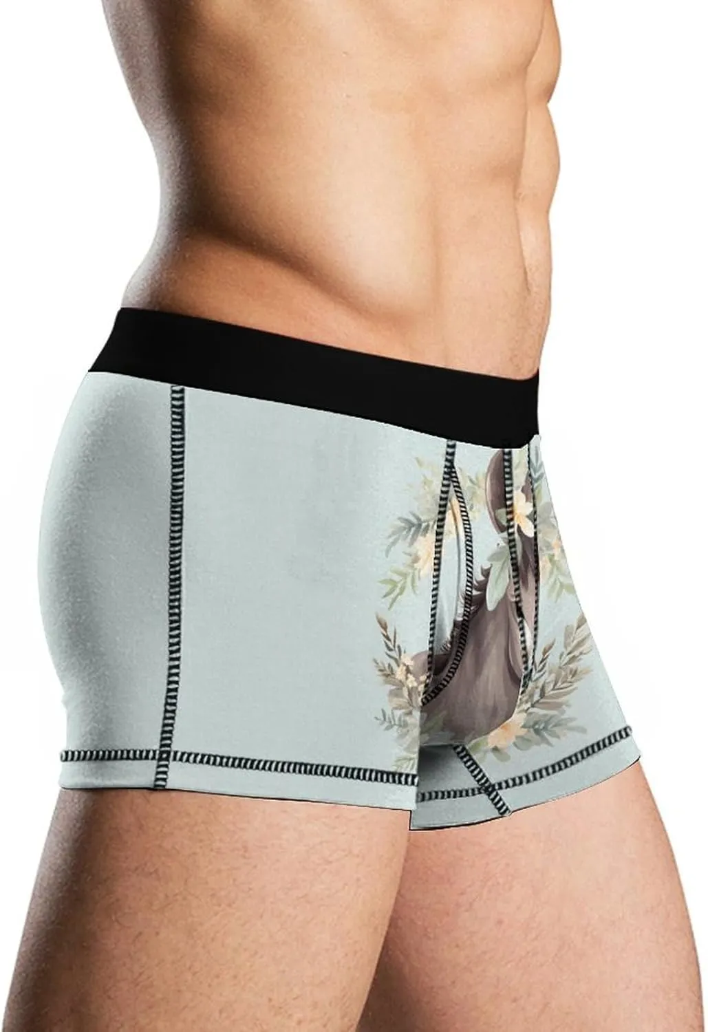 Farmhouse Donkey Flowers Mens Boxer Brief Funny Underwear Trunks Breathable Soft Printed Shorts