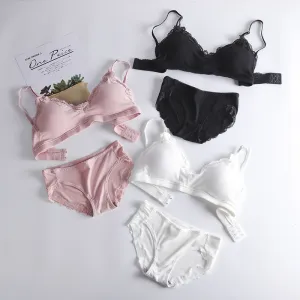 Fashion Adjustable Wireless Push-up Padded Bra Panty Set - FBP2018