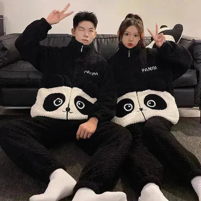 Fashion Casual Embossed Velvet Couple Pajamas