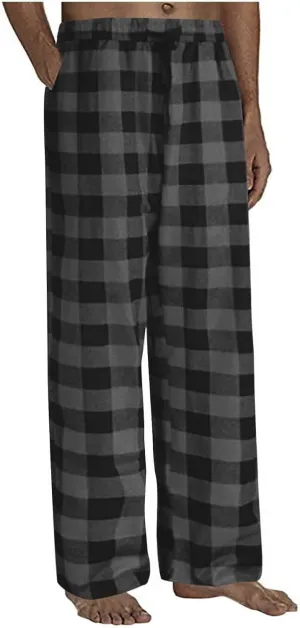 Fashion Men's Casual Plaid Loose Sport Plaid Pajama Pants Trousers