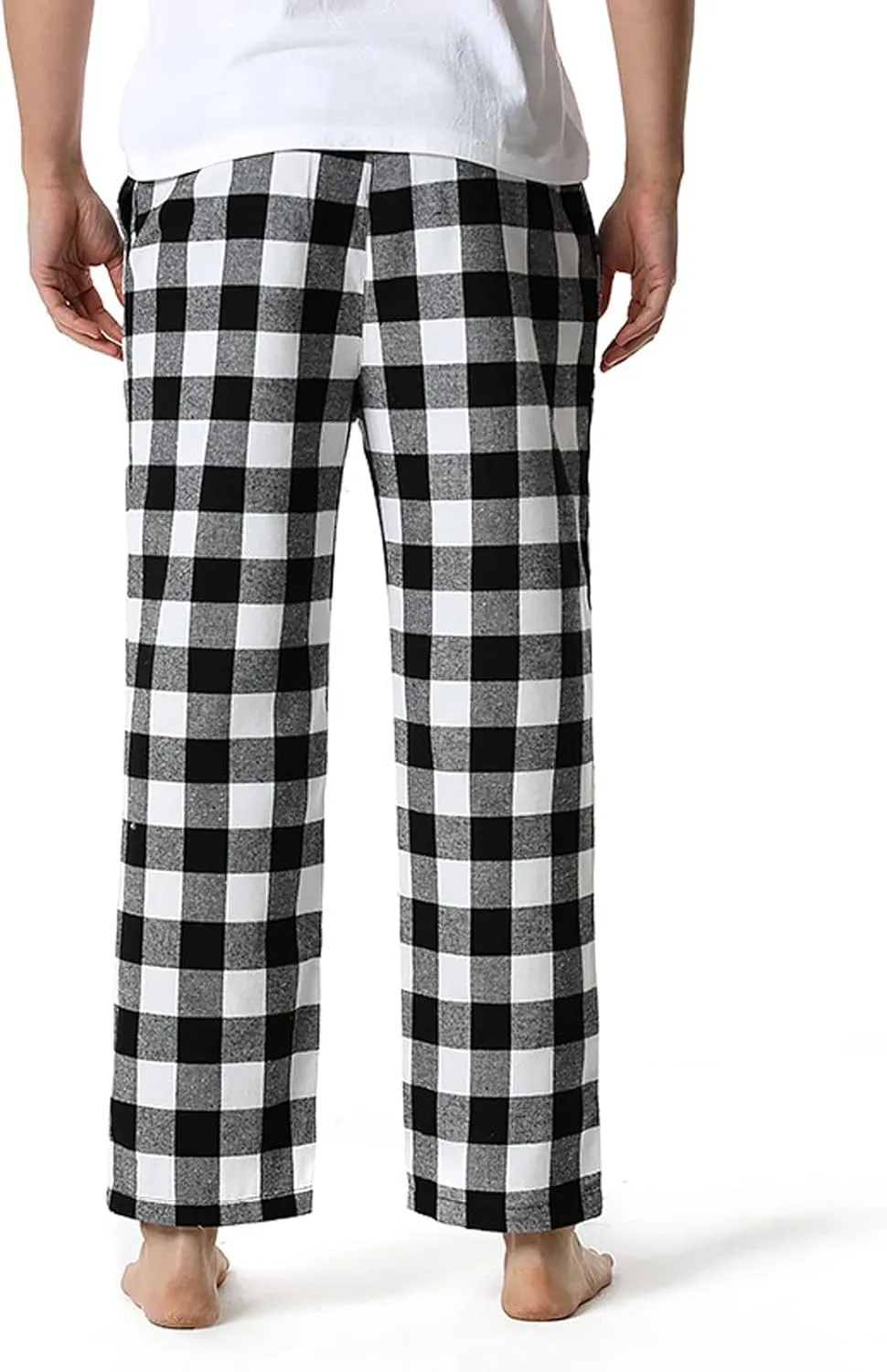Fashion Men's Casual Plaid Loose Sport Plaid Pajama Pants Trousers