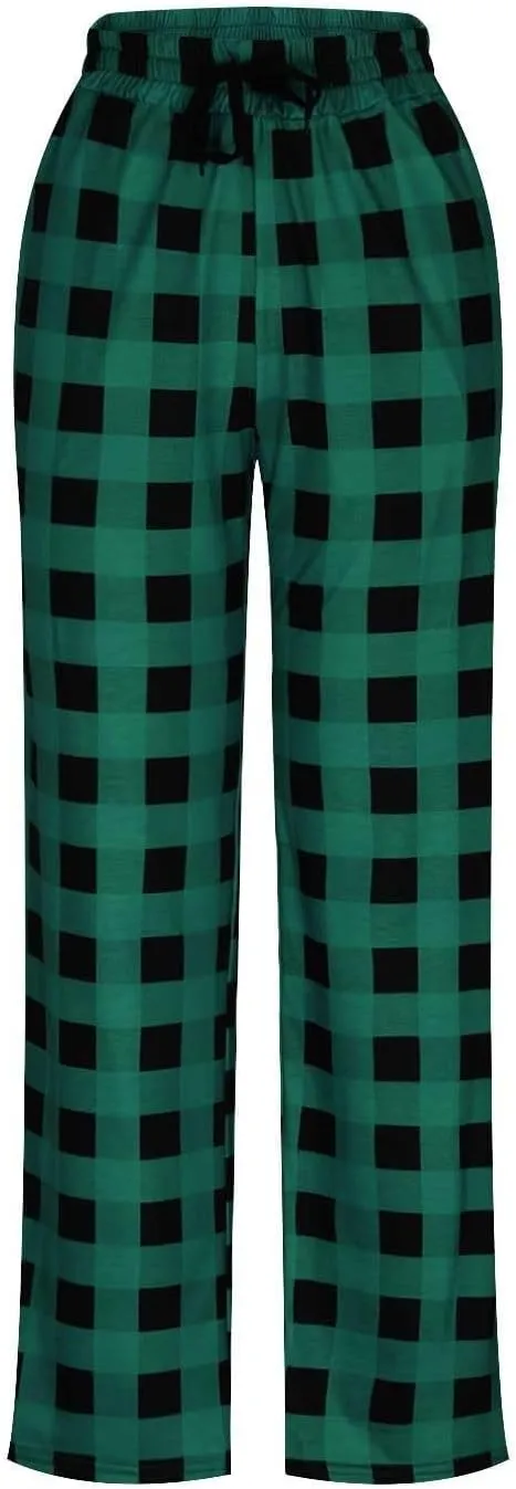 Fashion Men's Casual Plaid Loose Sport Plaid Pajama Pants Trousers