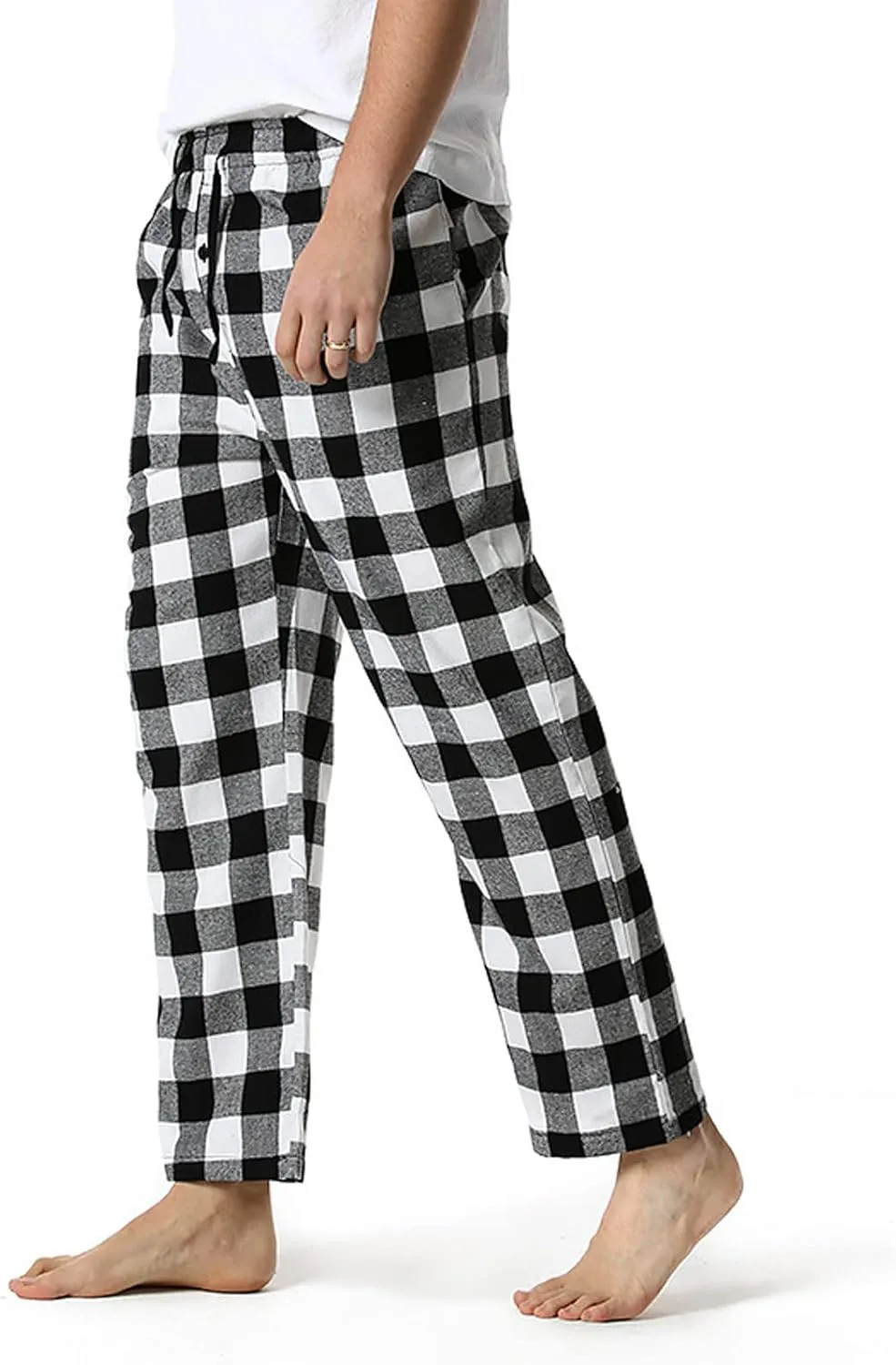 Fashion Men's Casual Plaid Loose Sport Plaid Pajama Pants Trousers