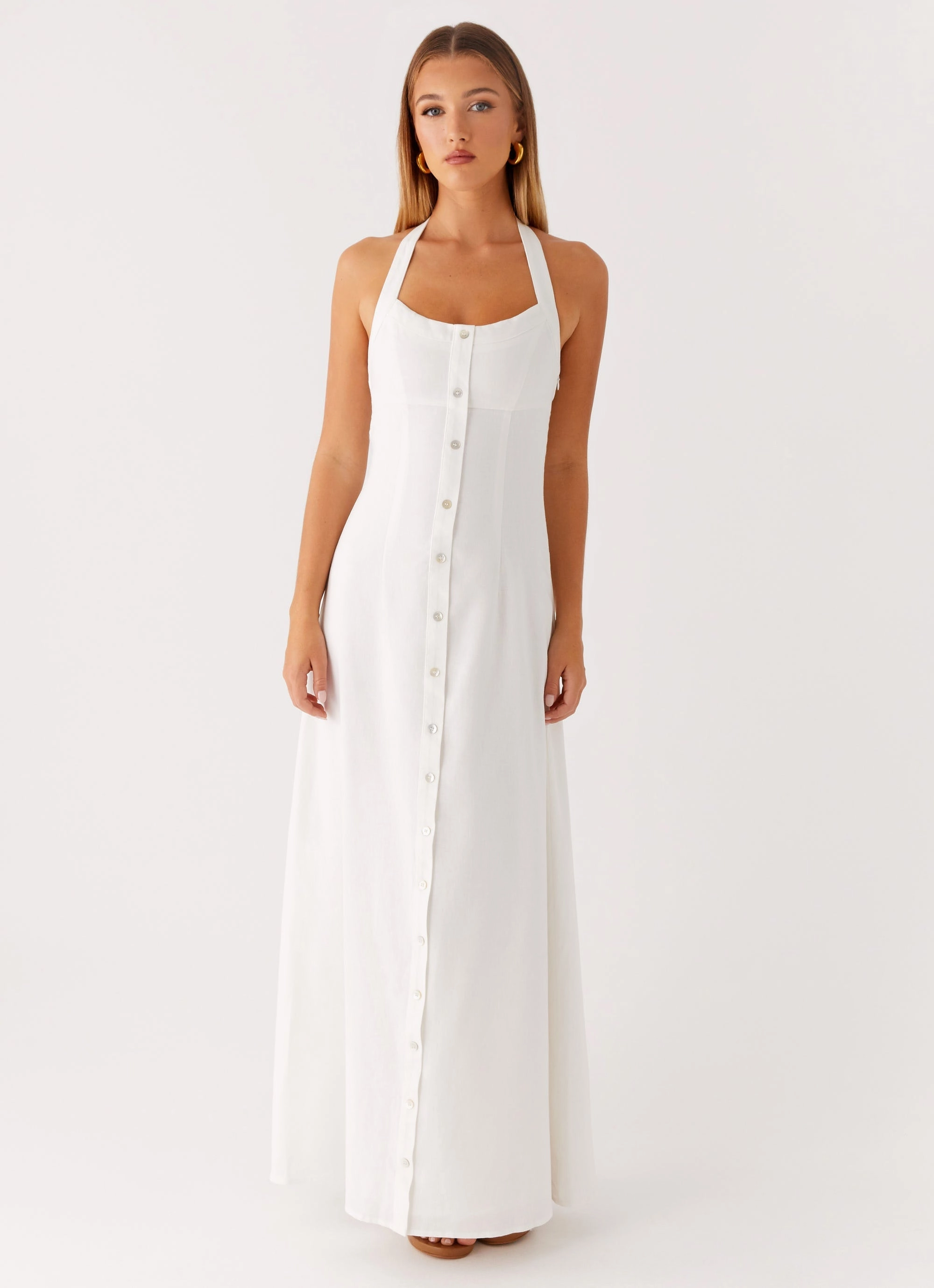 Jovanni Maxi Dress - White Bloom Soft