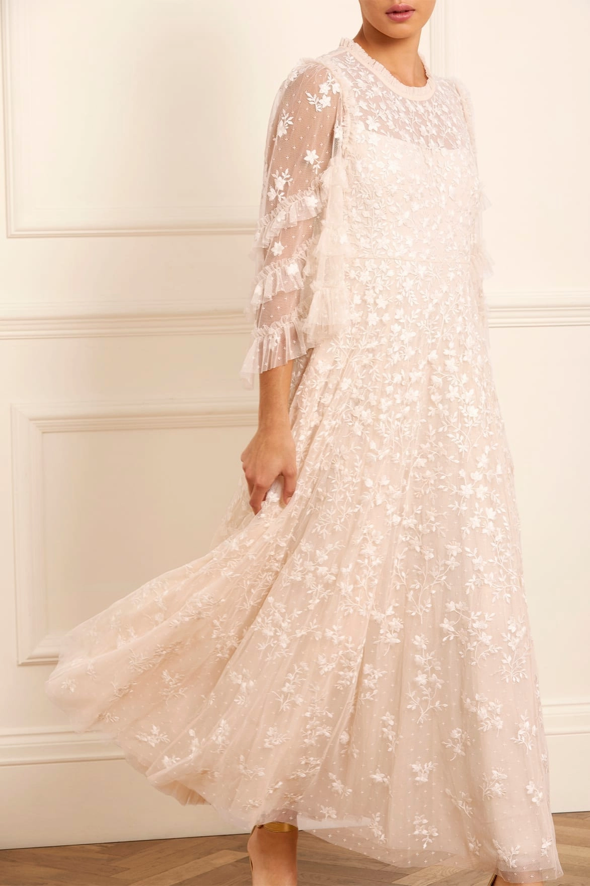 QuickDryTechnology Everett Bloom Round Neck Ankle Gown