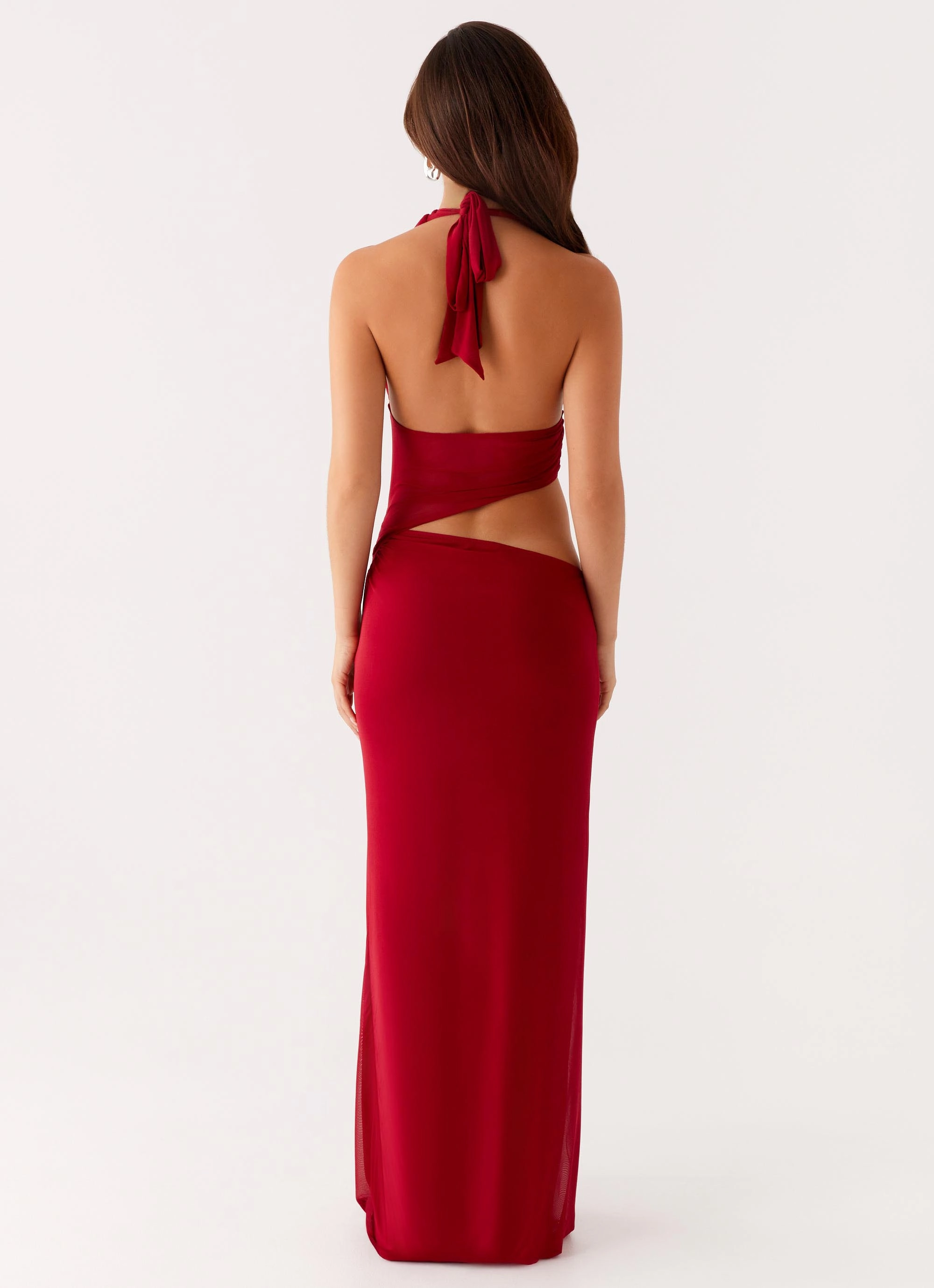 Main Act Halter Maxi Dress - Raspberry Formal Style