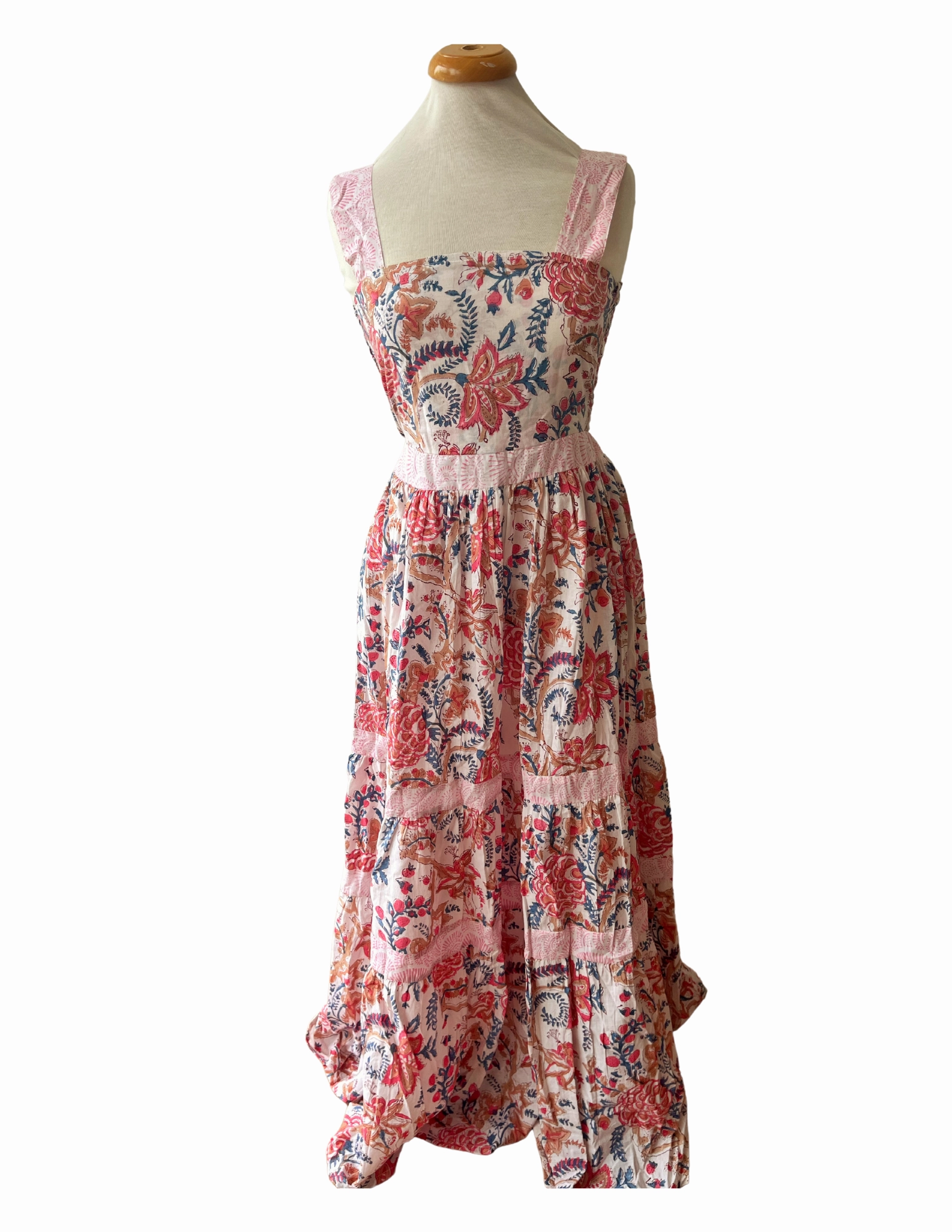 Embroidered Fabric Notting Hill Maxi Dress Hibiscus Vine