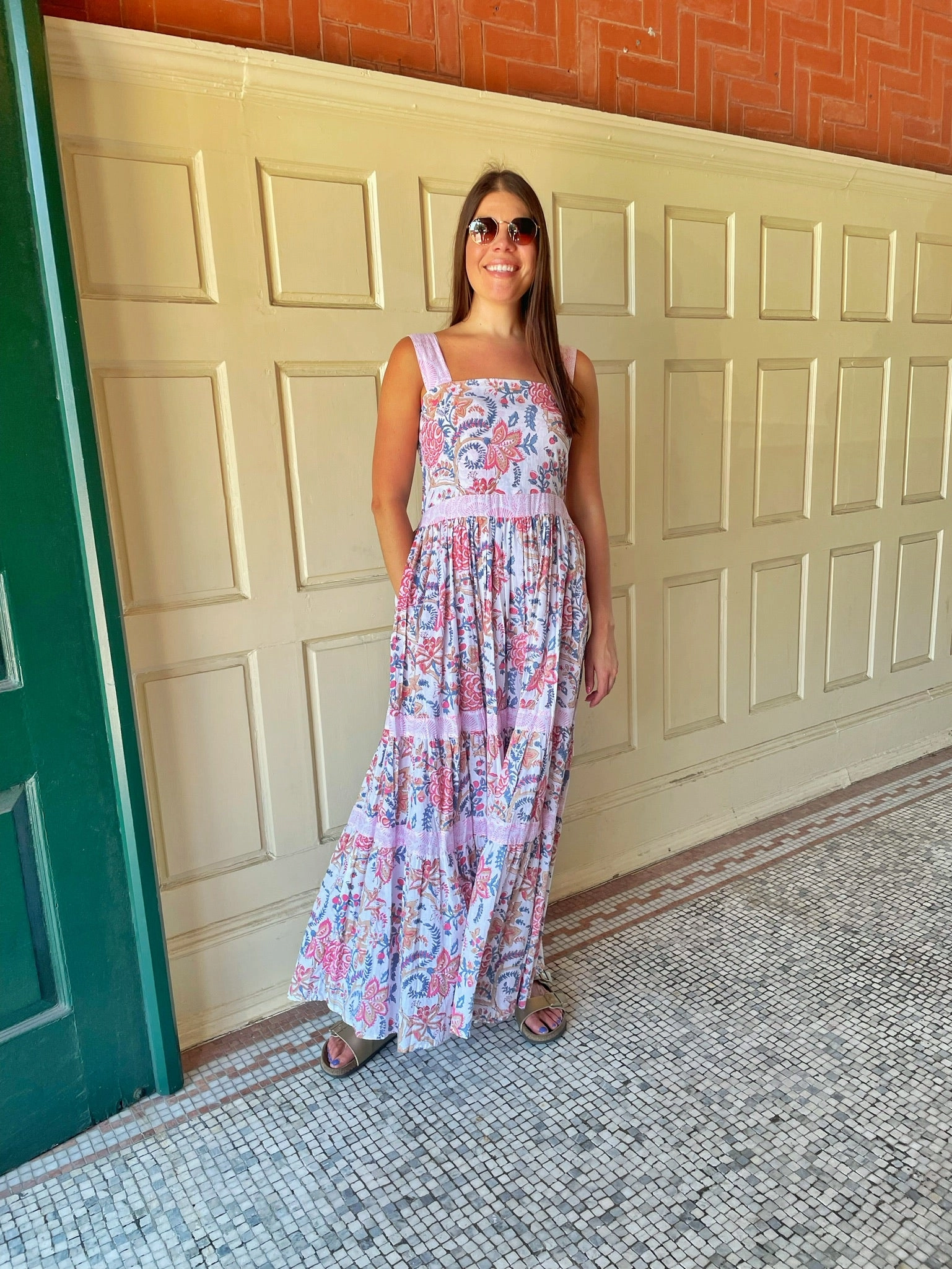 Notting Hill Maxi Dress Hibiscus Vine All-Day Wear Effortless Pair