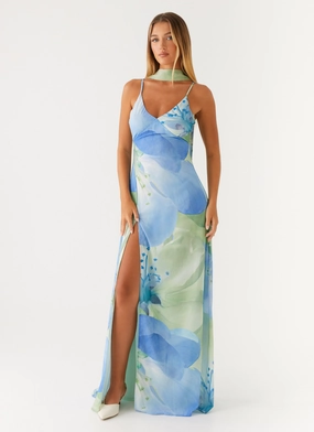 Sanctuary Maxi Dress - Flower Print Edge Shape