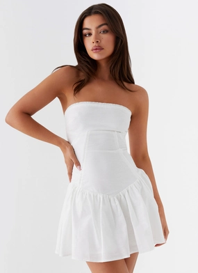 Fresh Appeal Larnie Linen Mini Dress - White