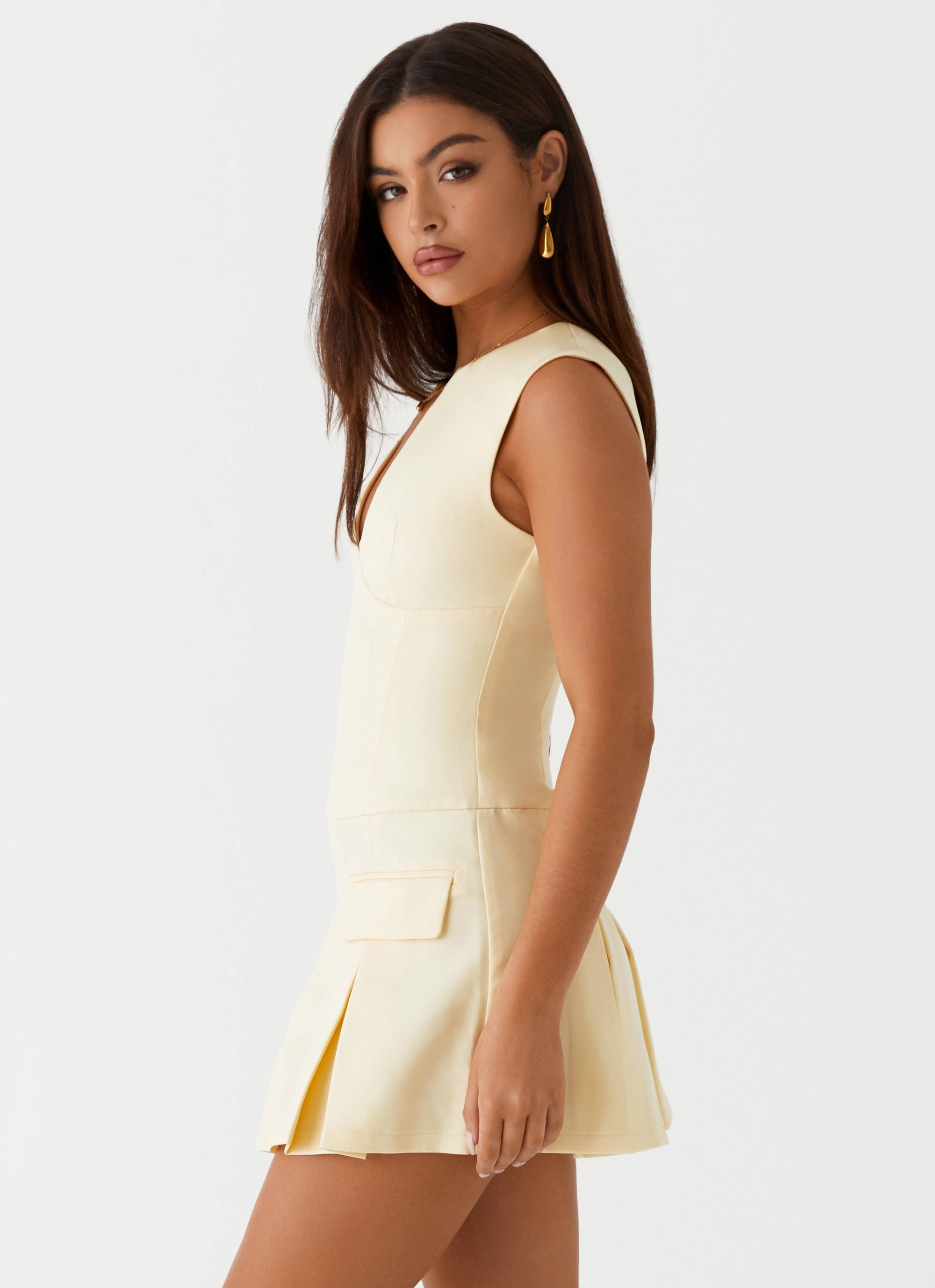 Cassia Mini Dress - Yellow Daily Flex