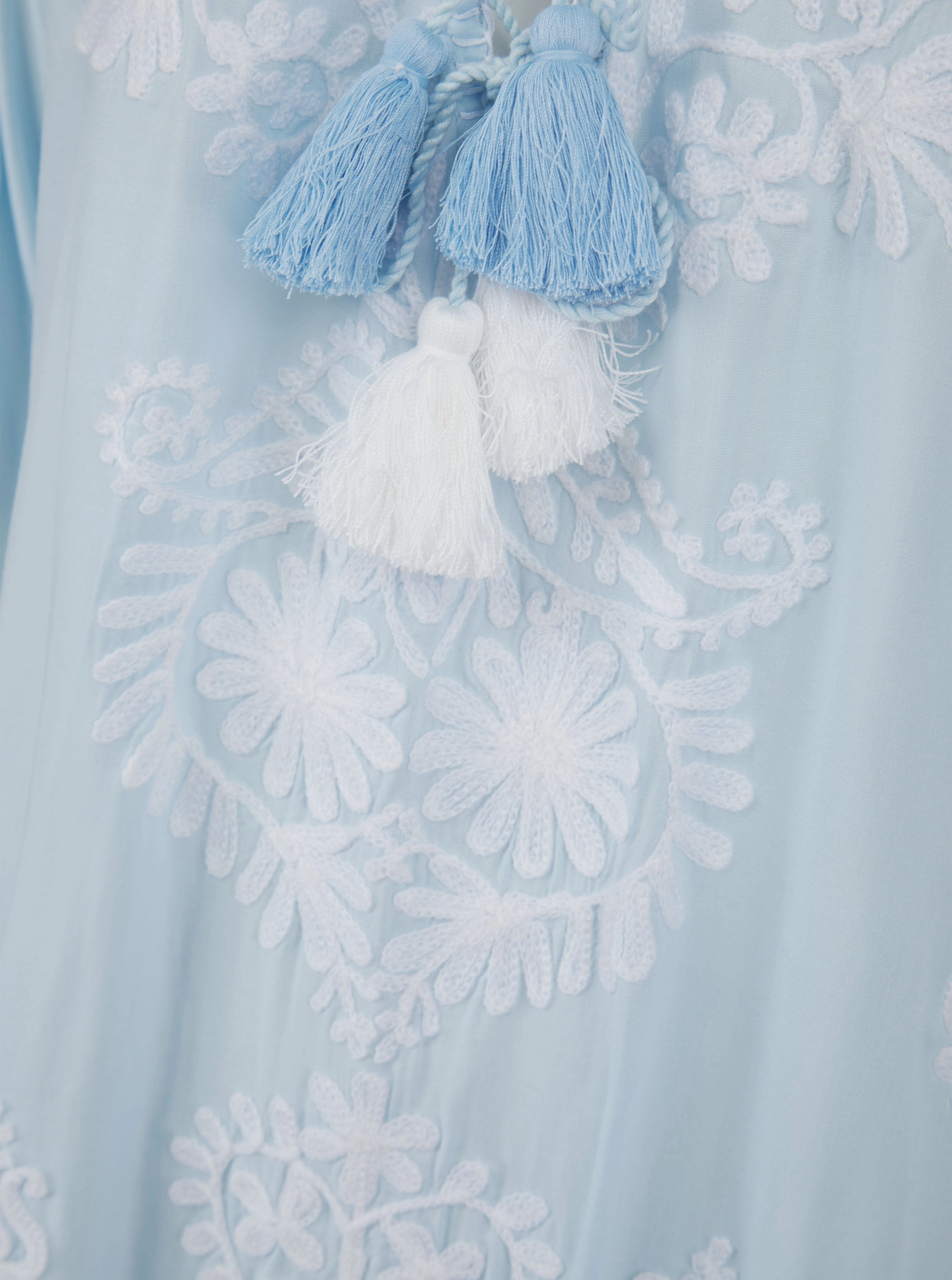 Aggie Dress Sky Blue/White Flattering Waistband Fit Flattering Style