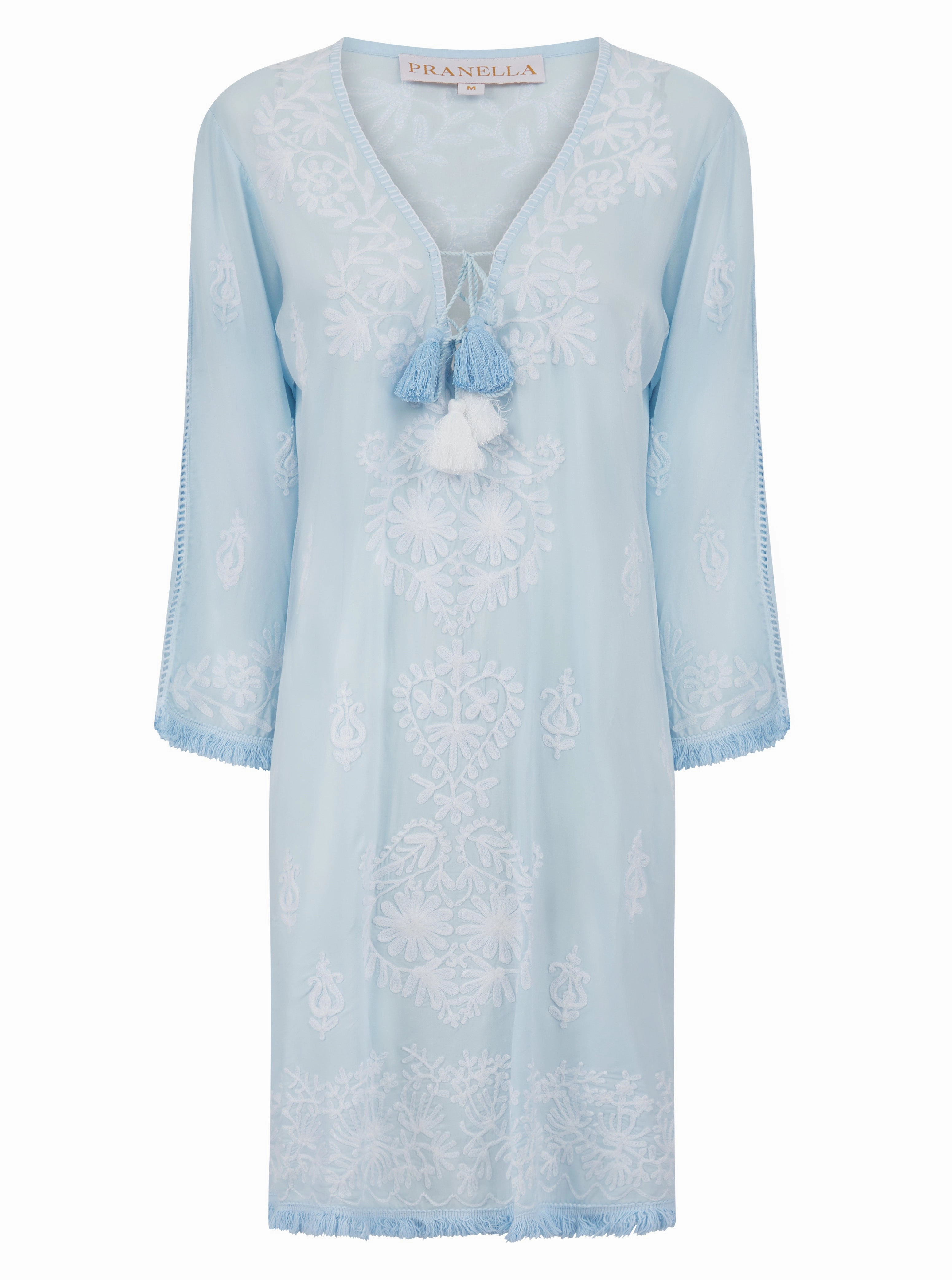BreathableFabric Aggie Dress Sky Blue/White