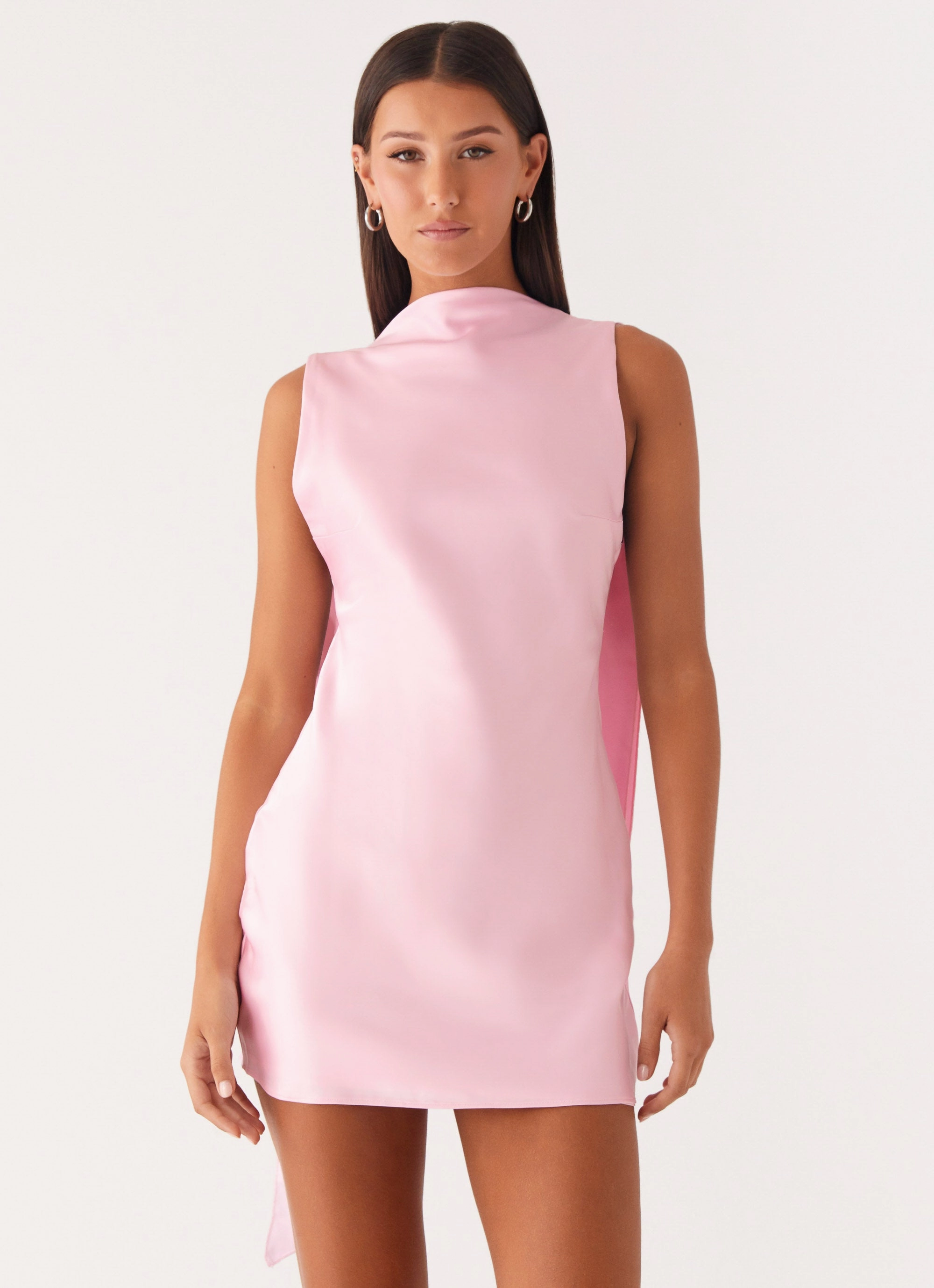 understated look Cerina High Neck Mini Dress - Pink
