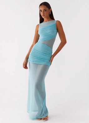 Clean Edge cut out Apollo Maxi Dress - Aqua
