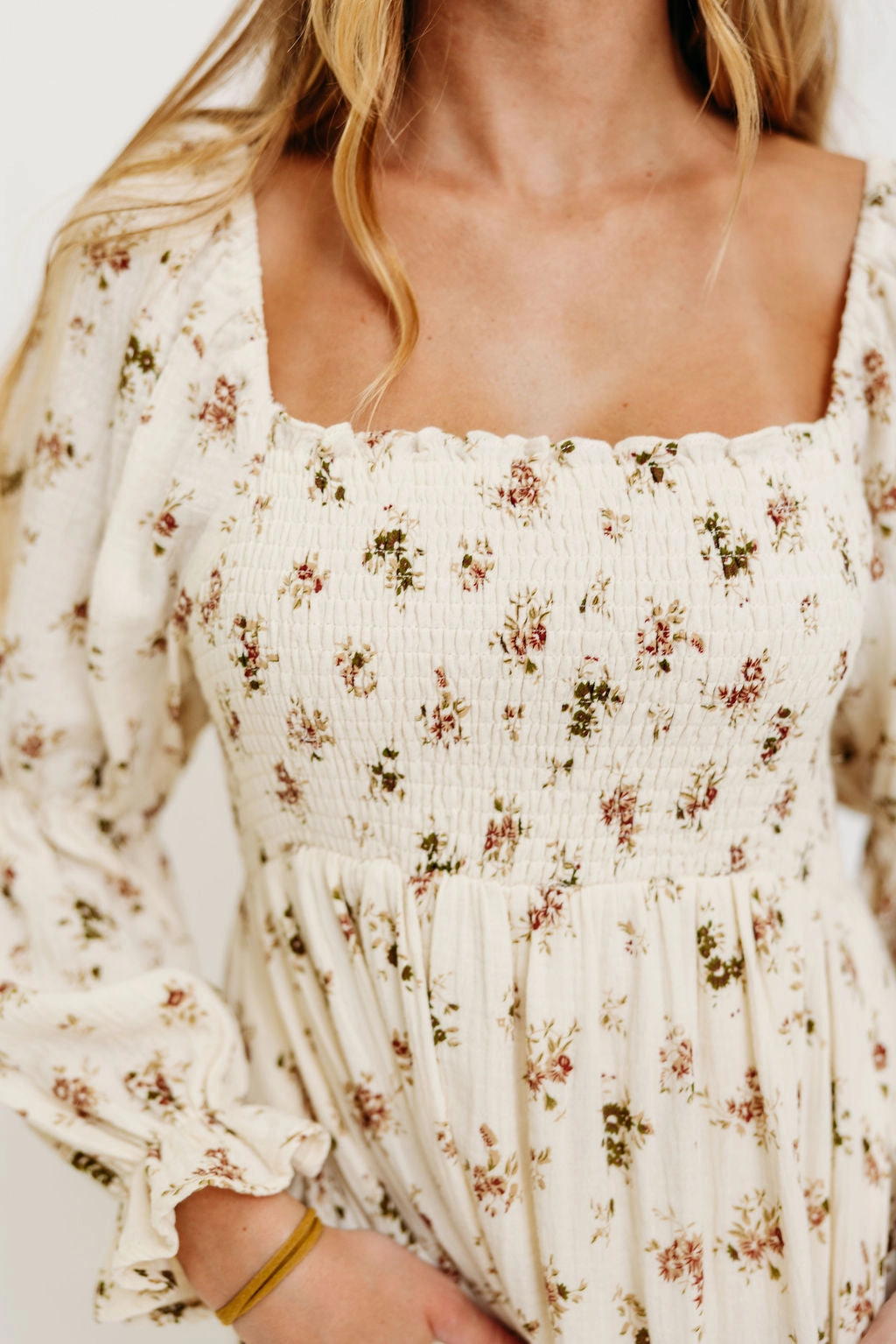 solo wear Chilly Weather Comfort Emerson Maxi Dress with Long Sleeves in Ivory