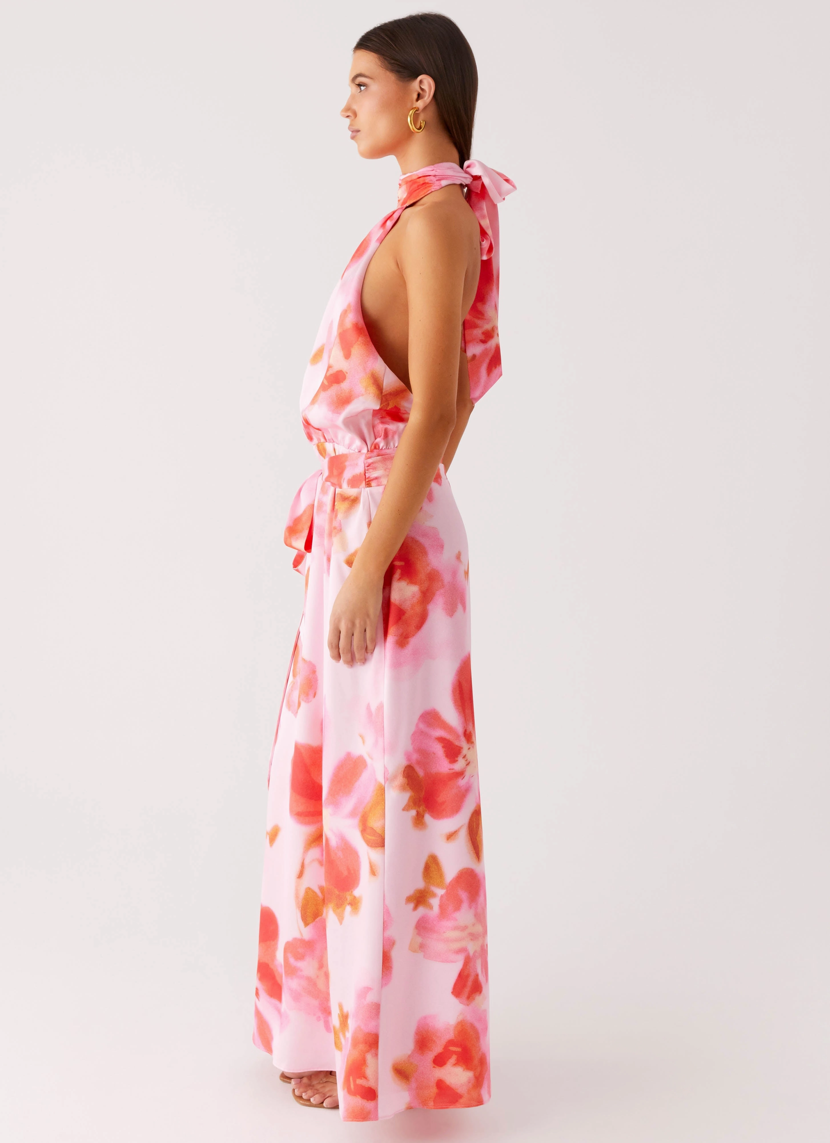 Diablo Backless Maxi Dress - Blushing Blossom Air Beauty