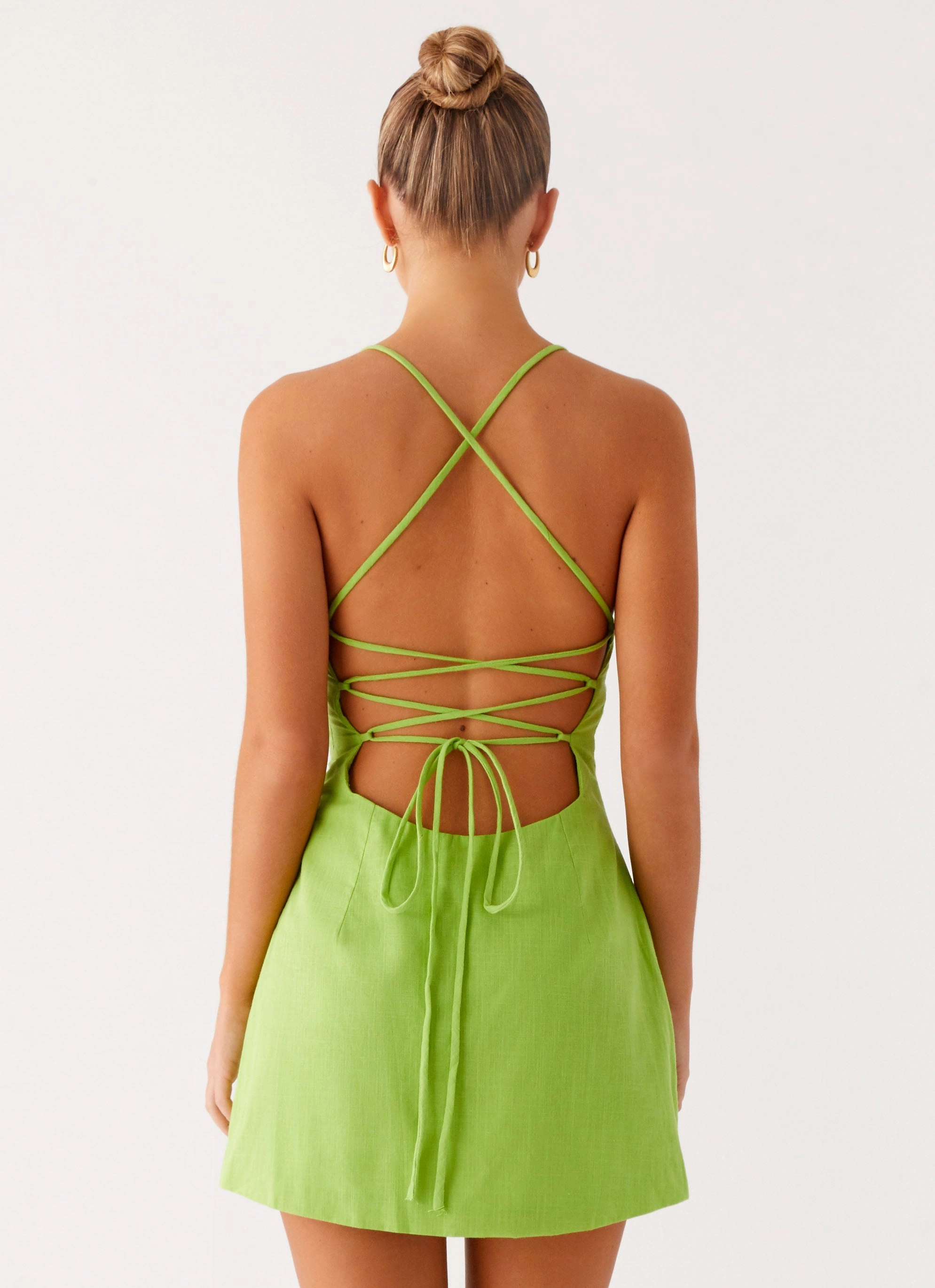 Seaside Escape Mini Dress - Lime Sleek Layer