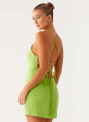 Seaside Escape Mini Dress - Lime Shine Skin
