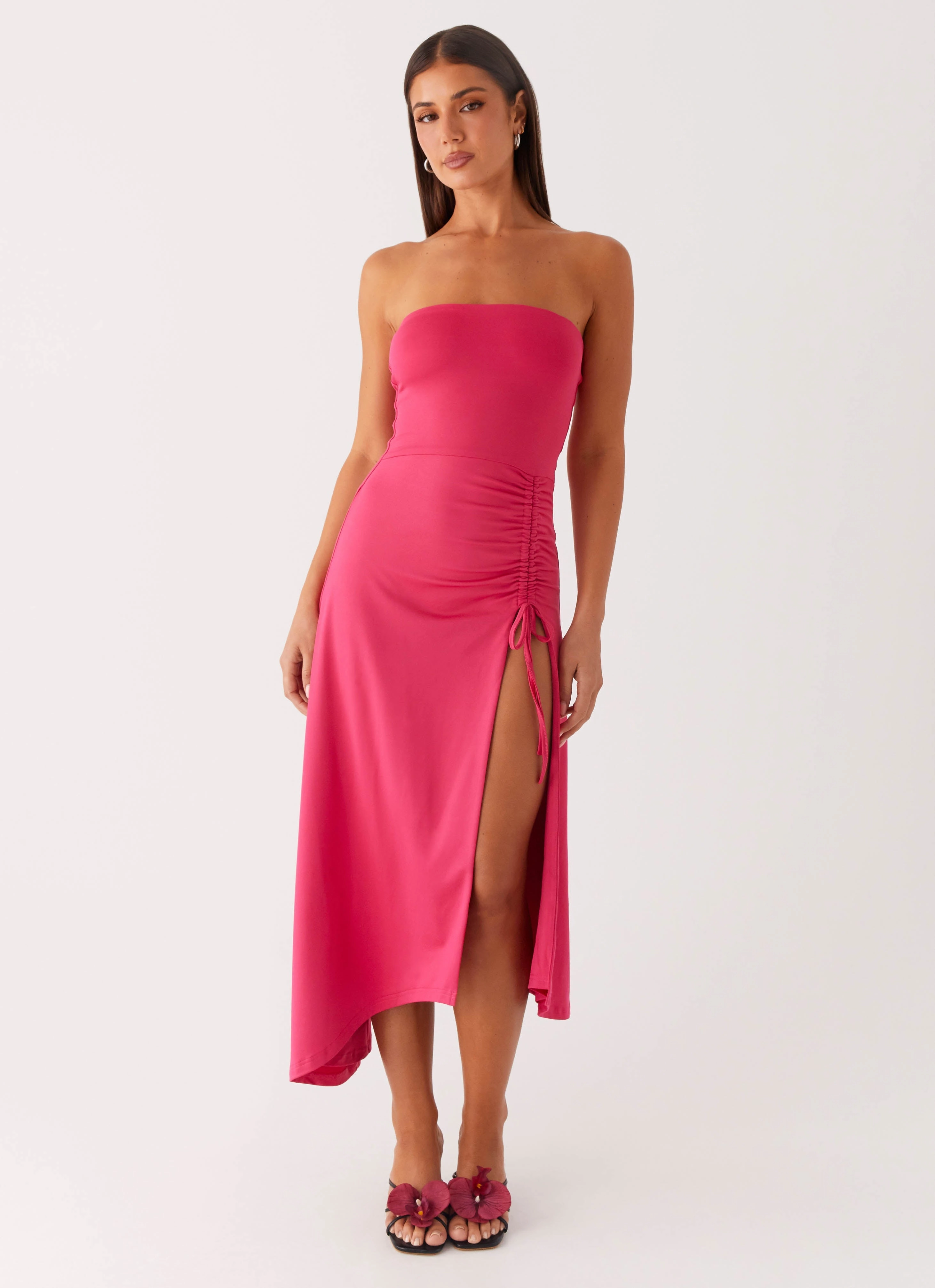 Chill Style Eye Catching Laoise Midi Dress - Hot Pink