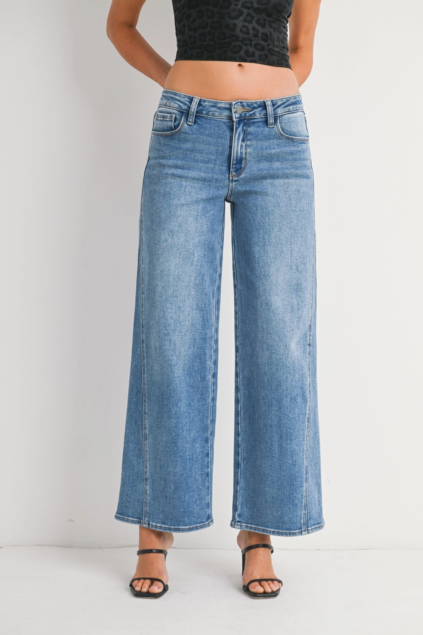 Abrasion Resistance ELENA WIDE LEG JEANS