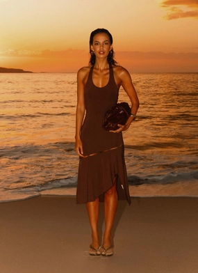 Fast Times Midi Dress - Chocolate Texture Style