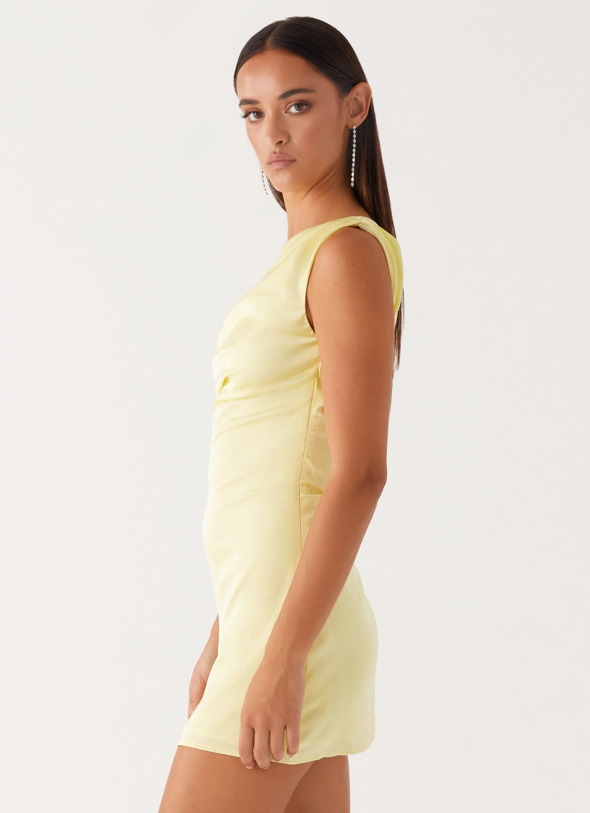 Smart touch Heart Of Glass Satin Mini Dress - Yellow