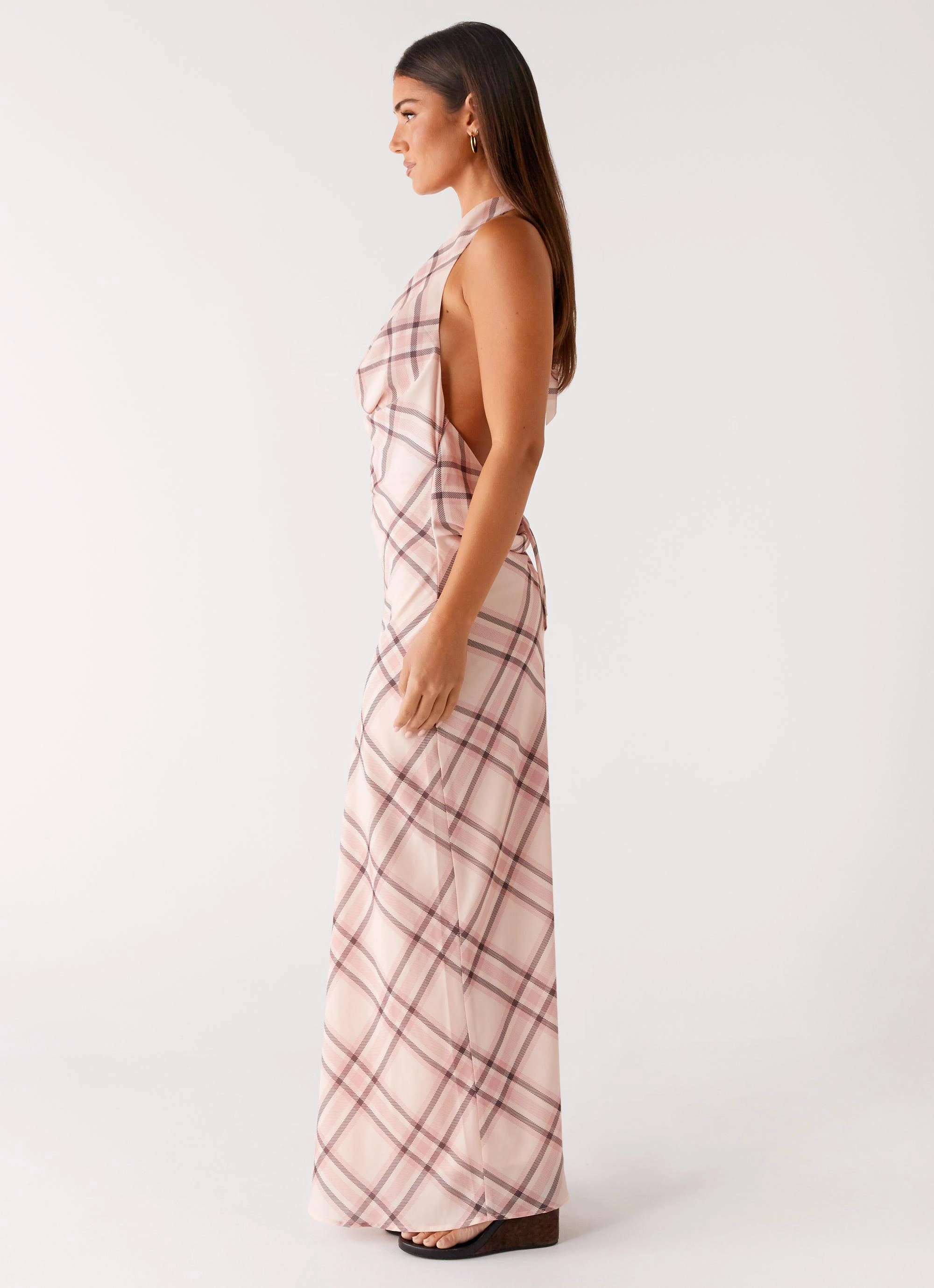 Muse Maxi Dress - Pink Check Fresh Energy City Mood