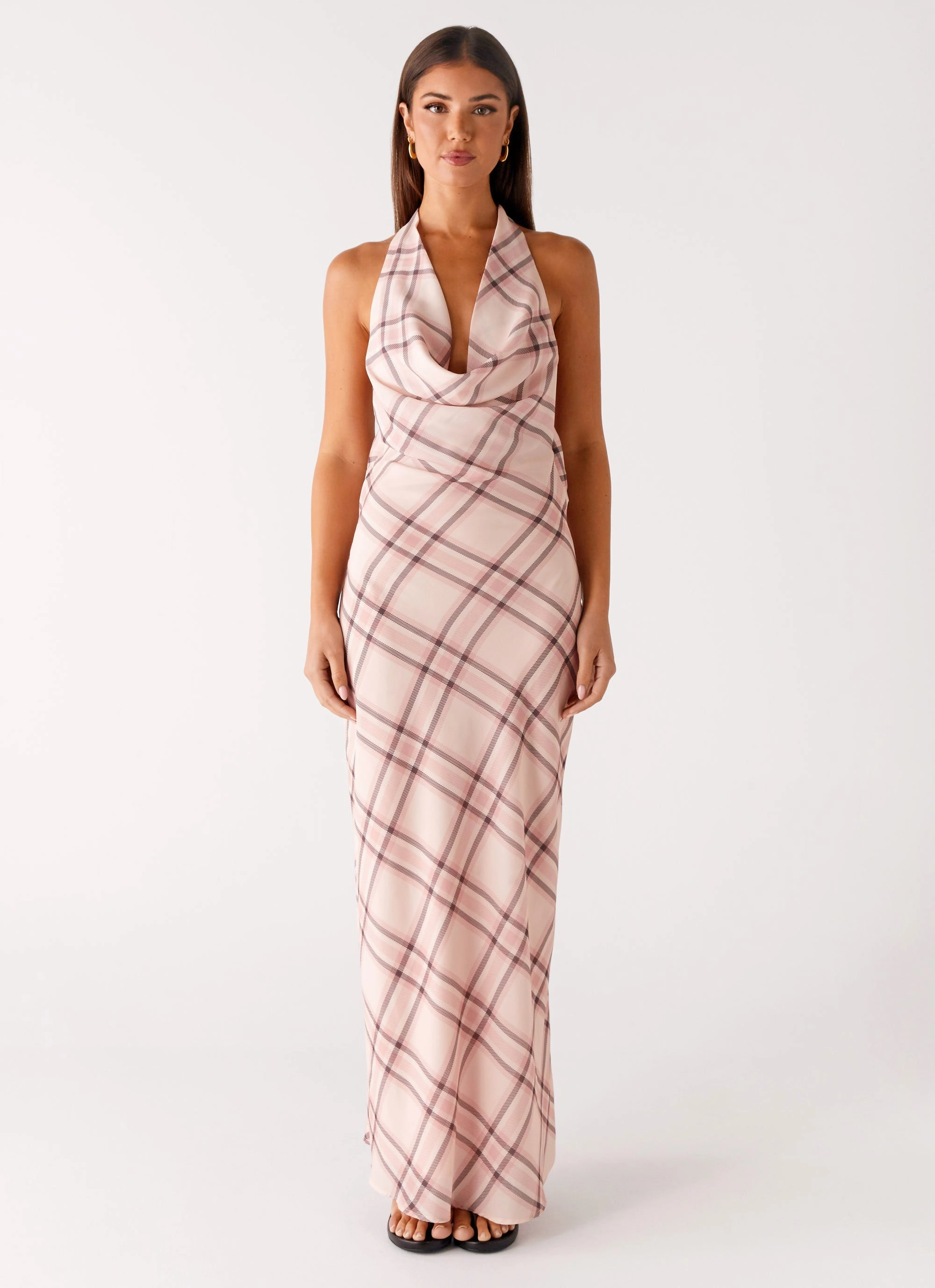 Muse Maxi Dress - Pink Check Smooth Shape