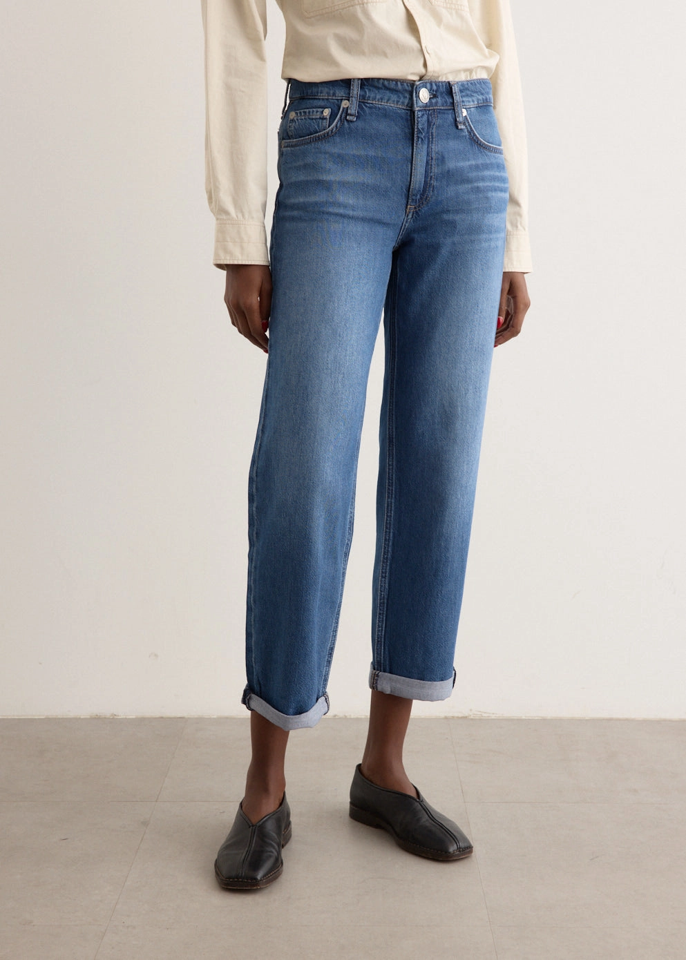 Featherweight Baggy Dre Boyfriend Jeans Minimalist Design Cool Weather