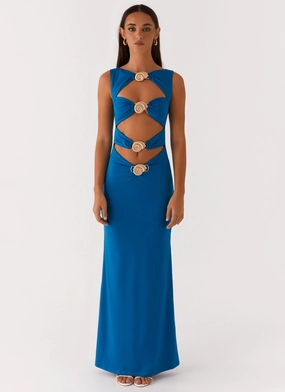 Luxe Wear Lagoon Cut Out Maxi Dress - Royal Blue