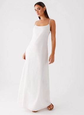 Calm Movement Cool Structure Madeleine Scoop Neck Maxi Dress - Off White