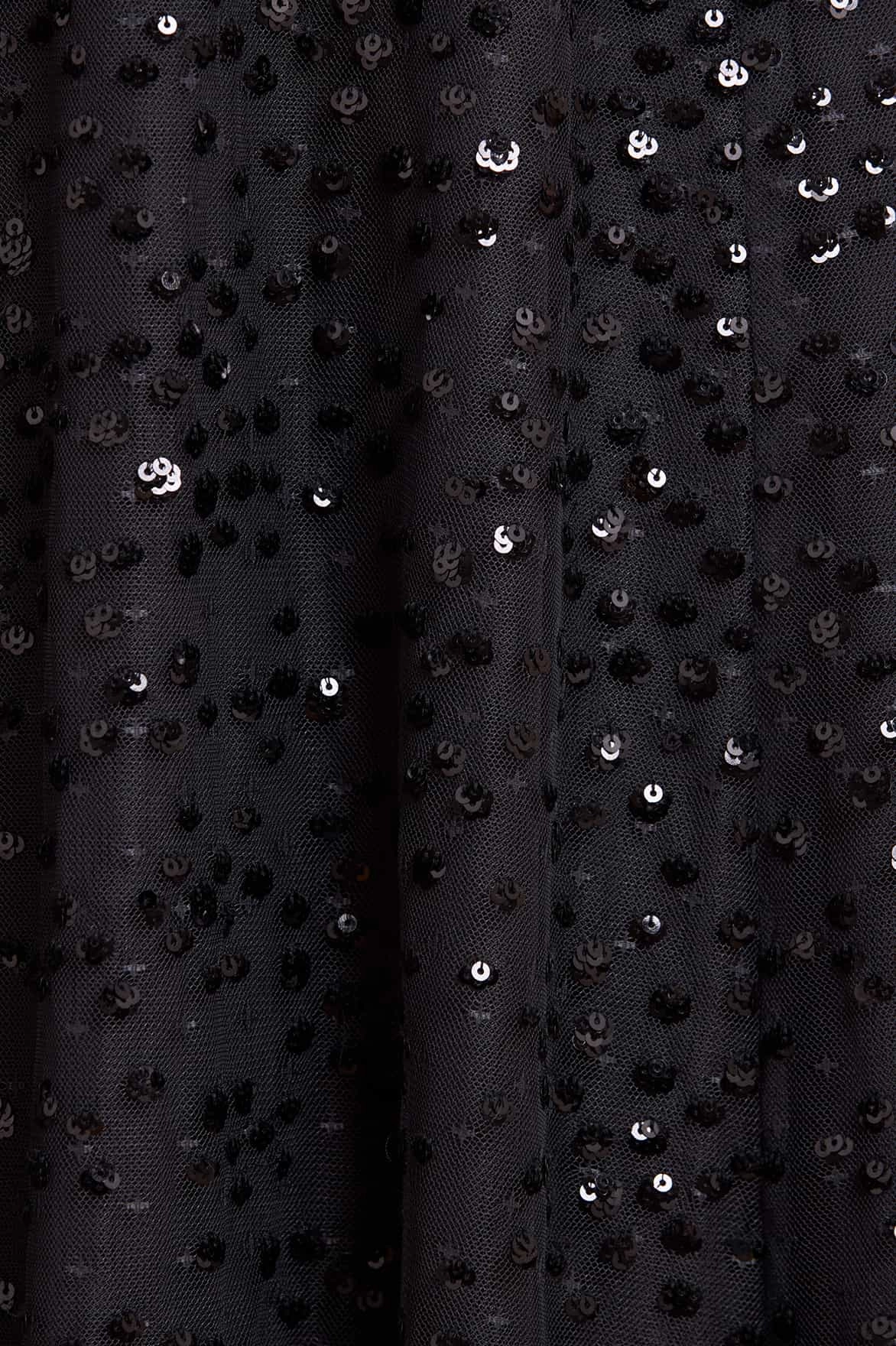 Unique Cut Dappled Sequin Long Sleeve Ankle Gown