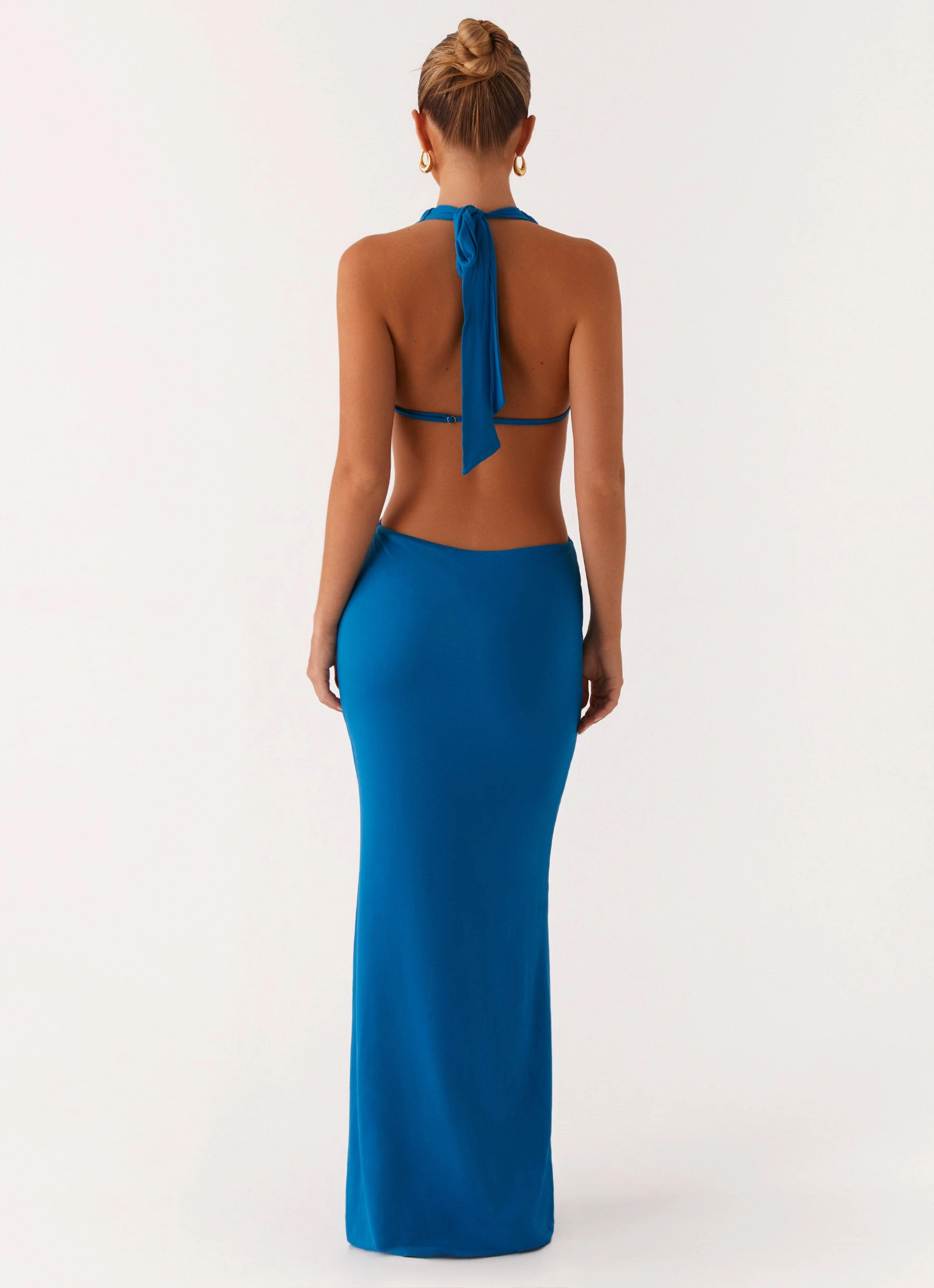 Flossy Maxi Dress - Royal Blue Waist Seam