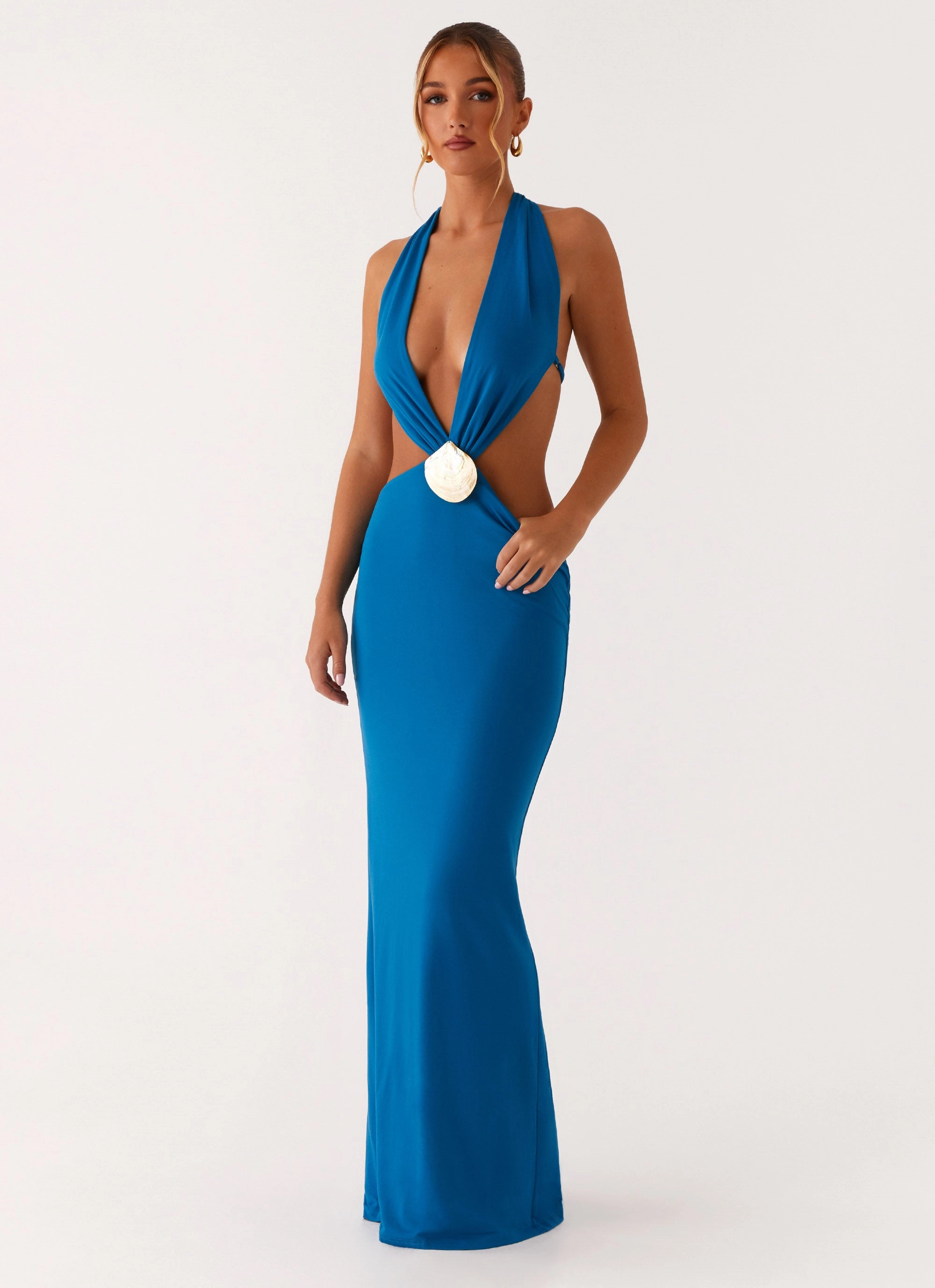 Flossy Maxi Dress - Royal Blue Trendy Vibe Breathable Comfort Wear