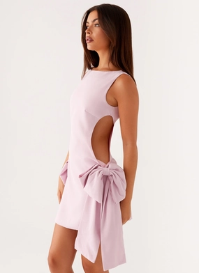 Rhodes Bow Mini Dress - Pink Sophisticated Style Quiet Luxury