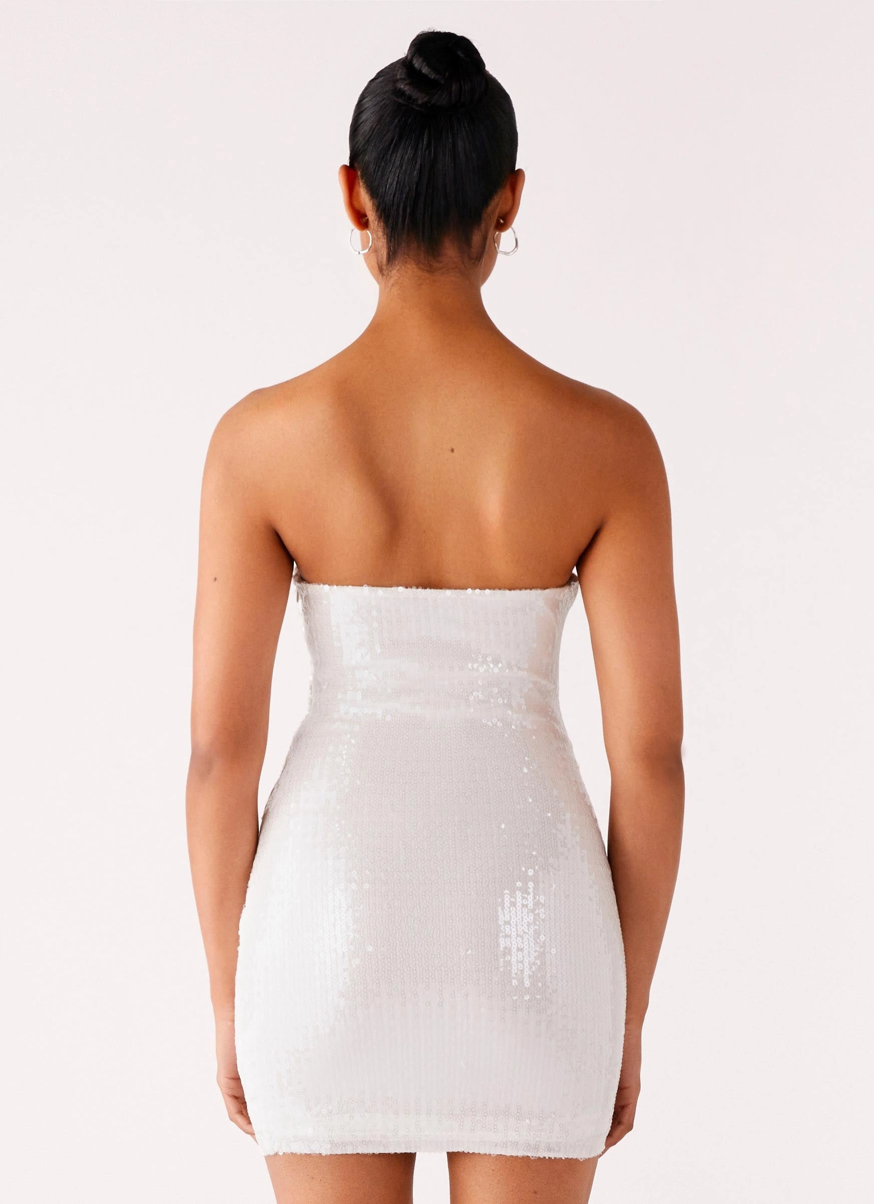 Clyra Sequin Mini Dress - Ivory Bold Elegance Sophisticated Vibe
