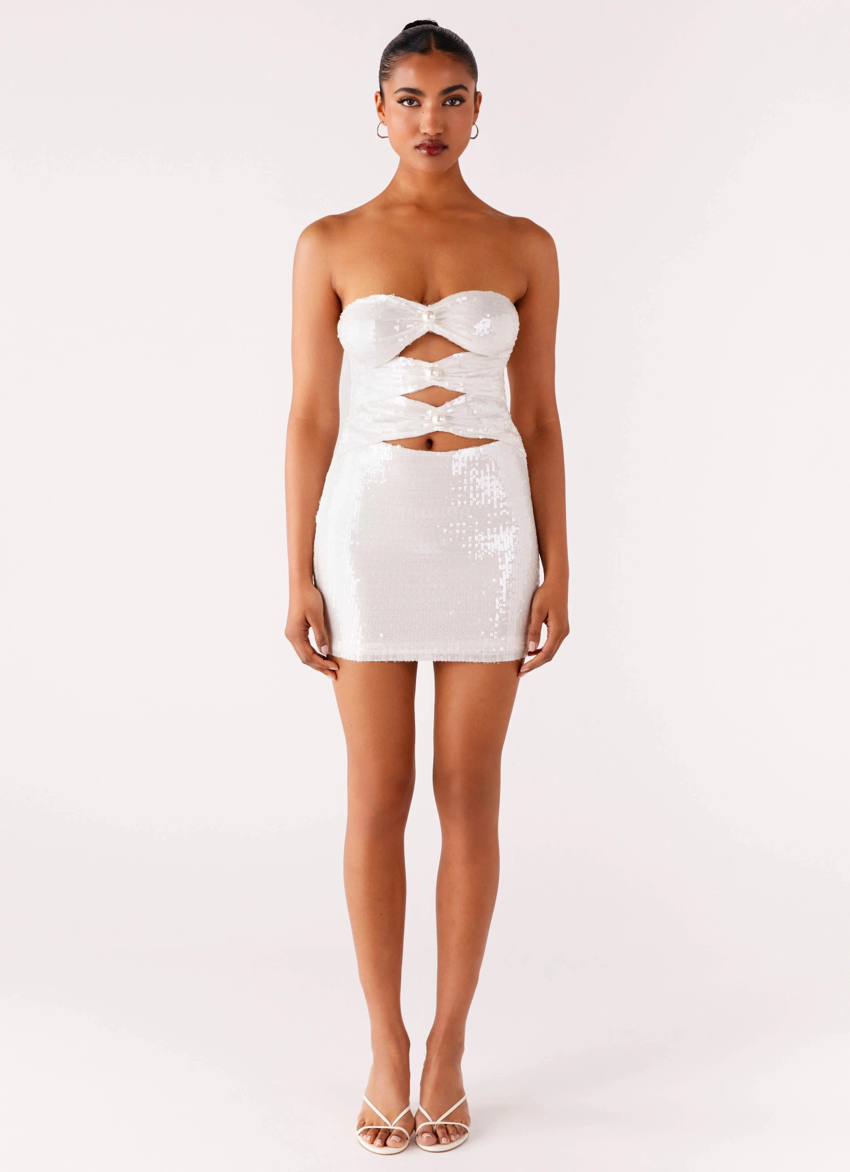 All Day Subtle Fit Clyra Sequin Mini Dress - Ivory