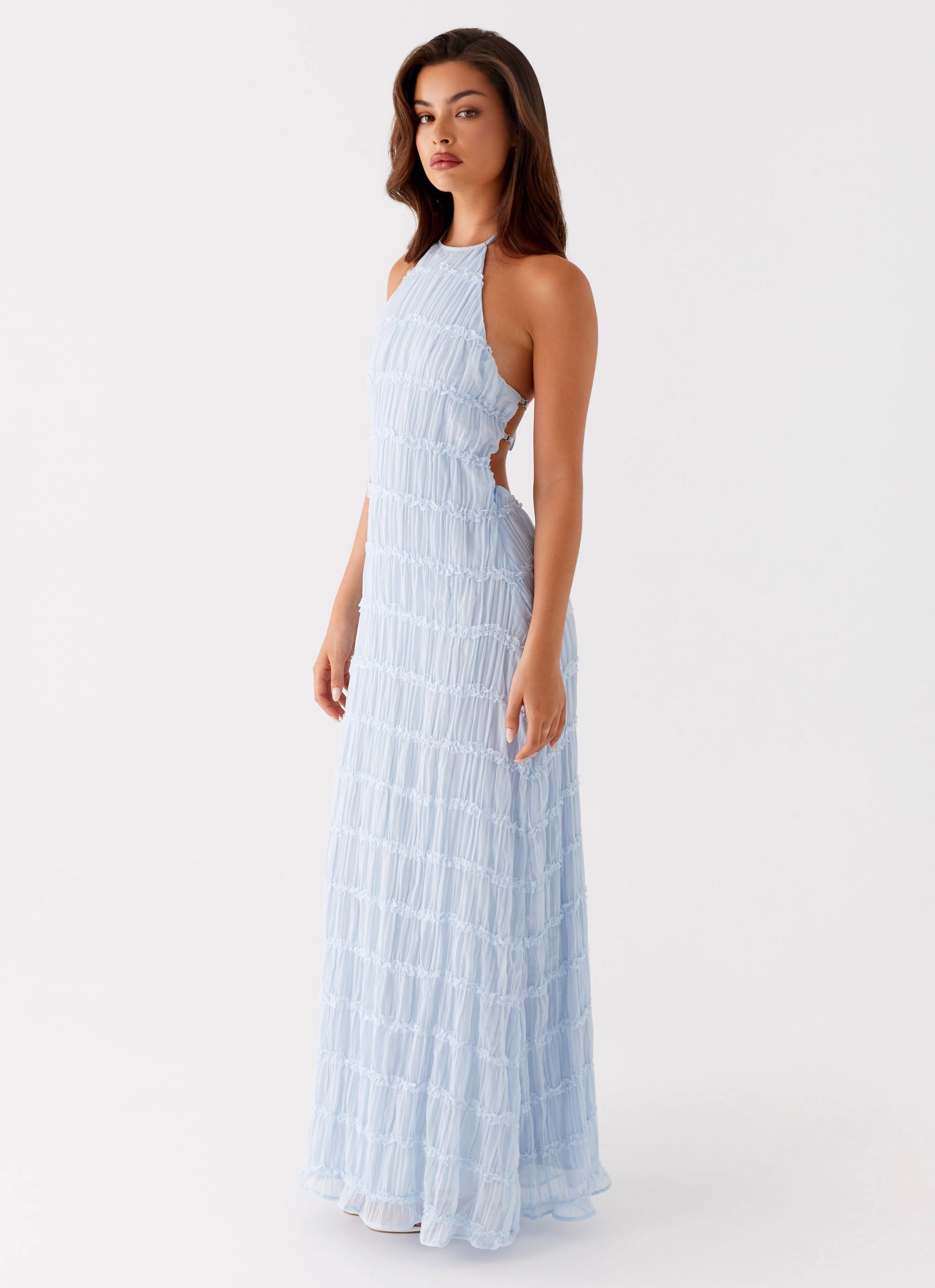 Halter-Neck Aullie Maxi Dress - Blue