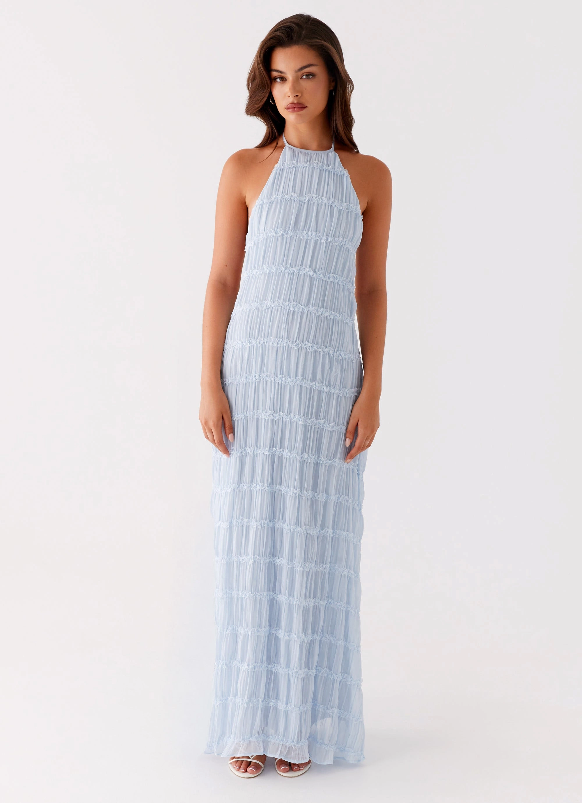 Silky Layer Aullie Maxi Dress - Blue