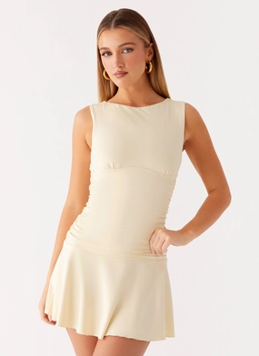 Kelda Mini Dress - Yellow Color Soft