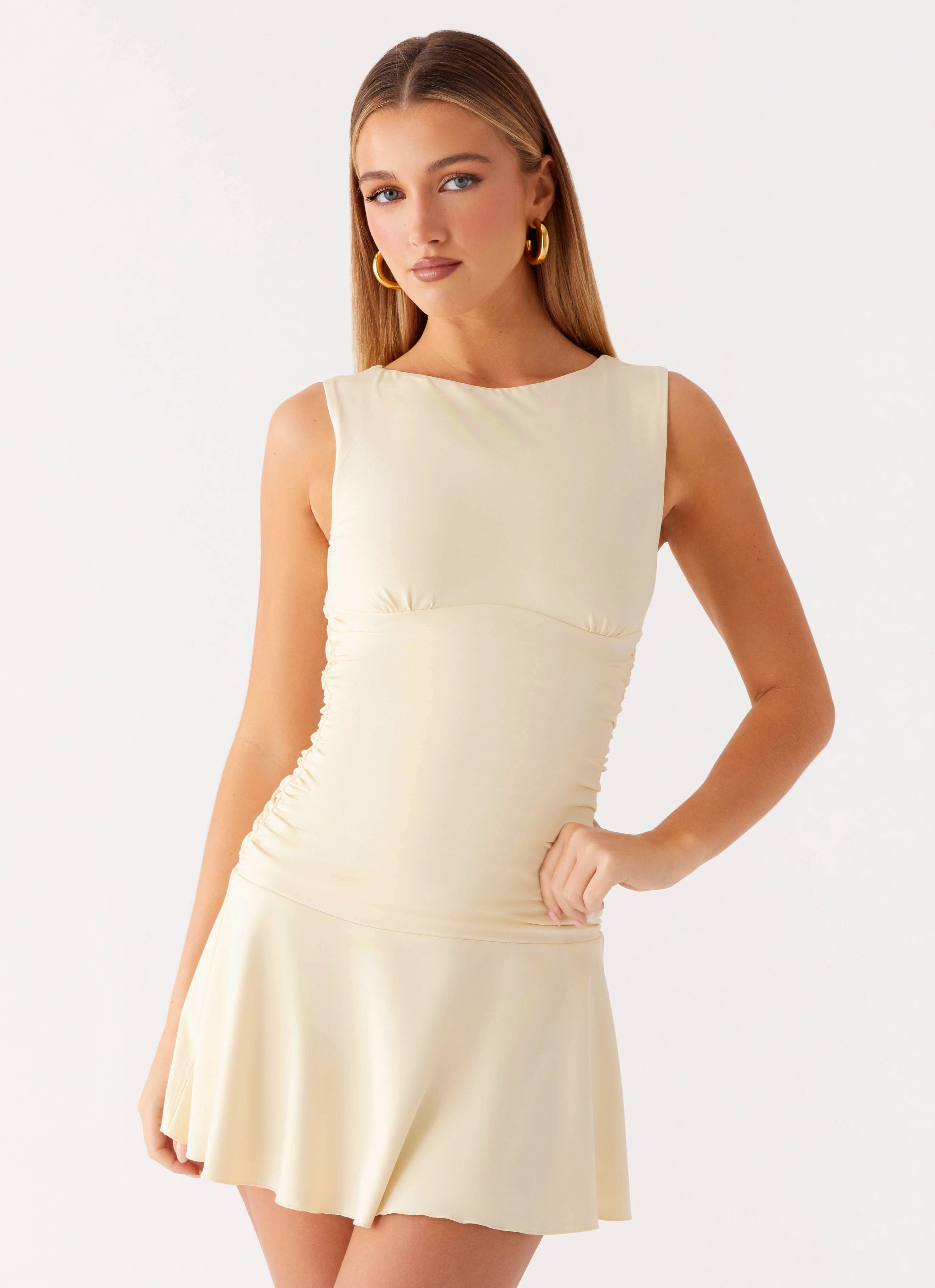 Kelda Mini Dress - Yellow Color Soft