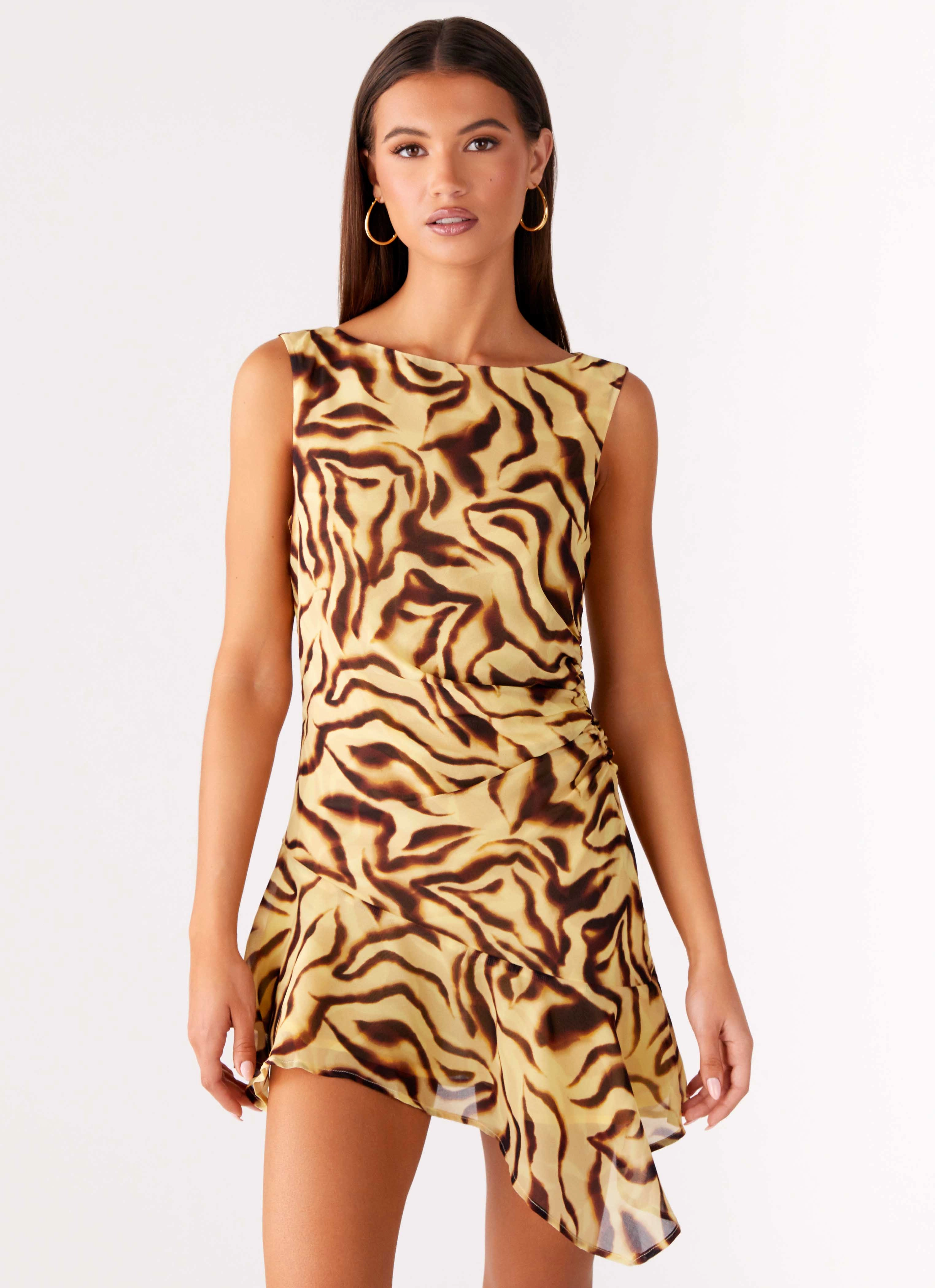Maris Asymmetrical Mini Dress - Laguna Print Breath Ease