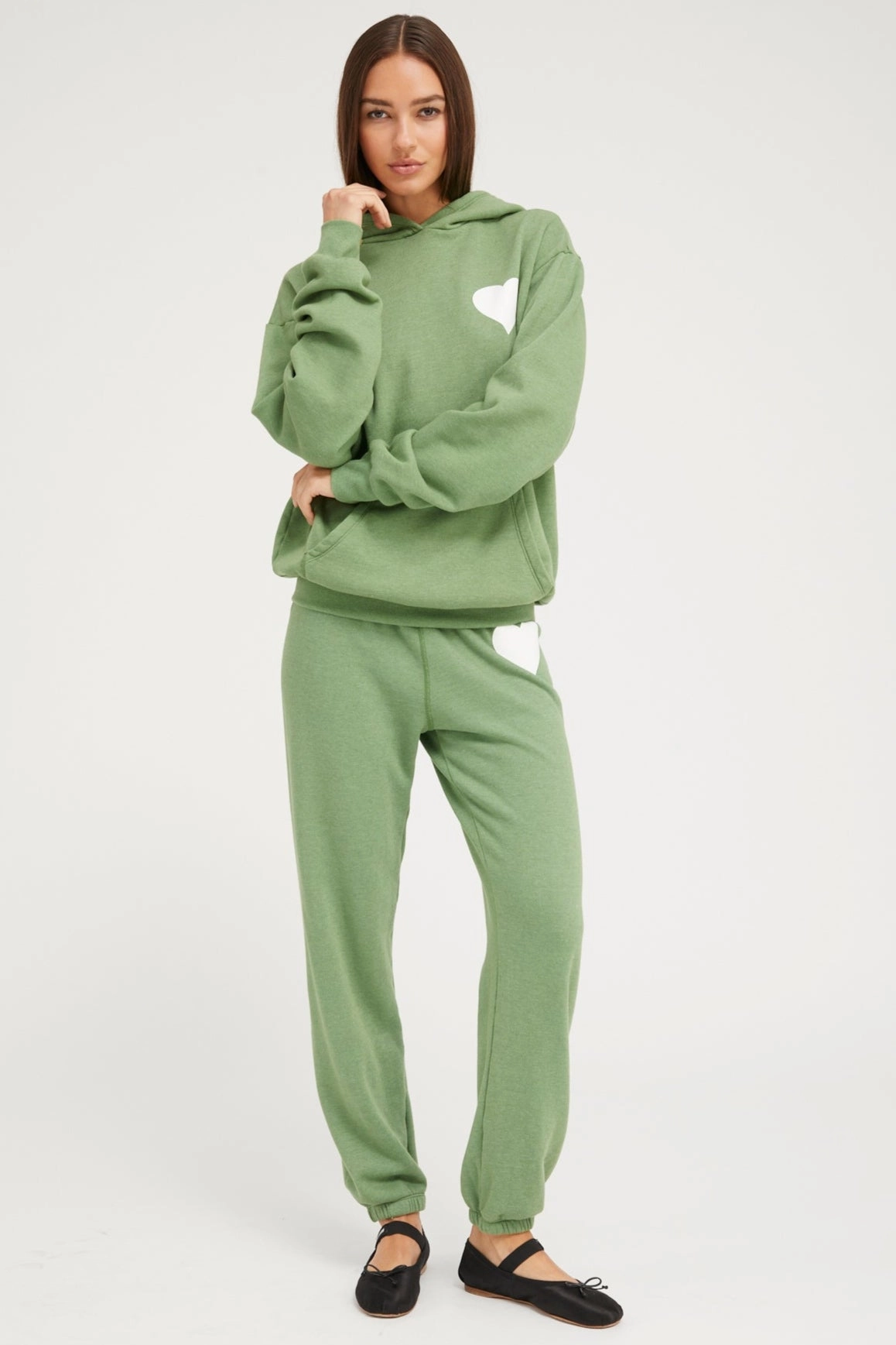 Fern Heart Sweatpants Foldable Cuff Design