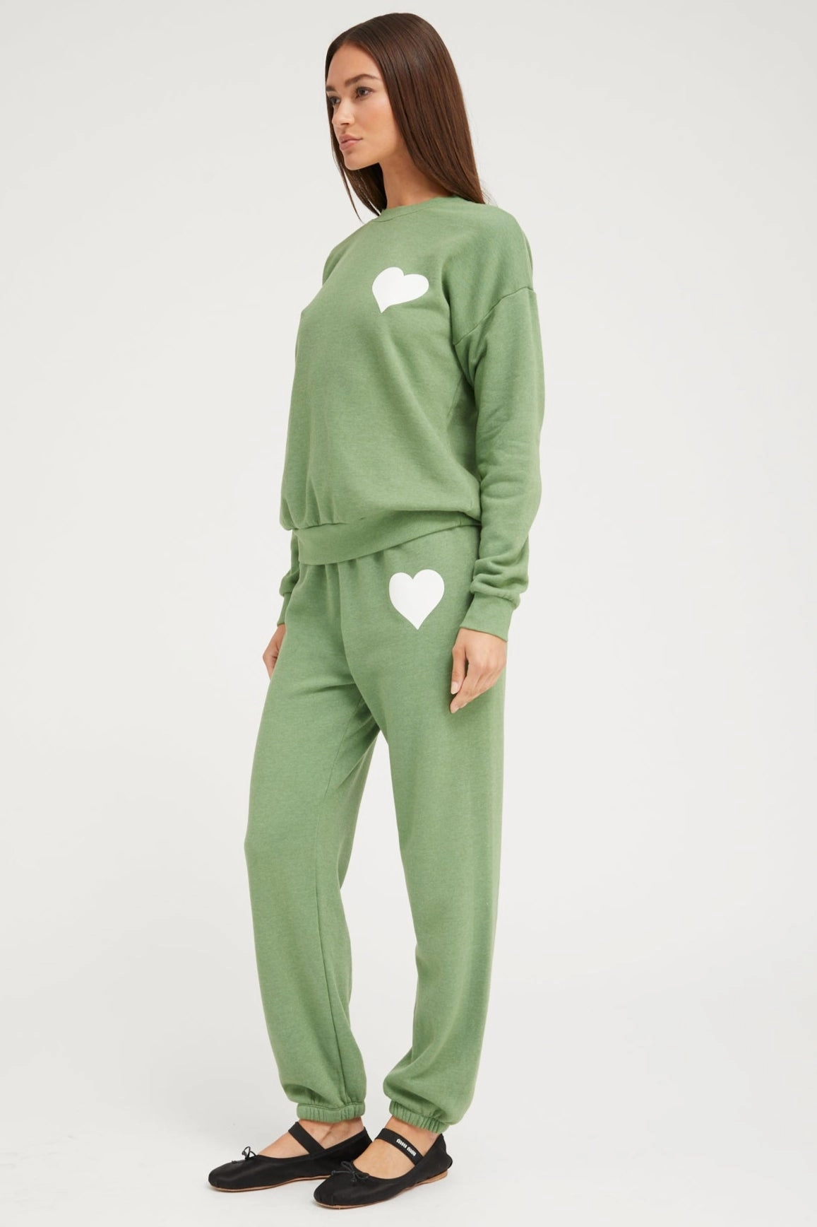 Fern Heart Sweatshirt High Density Weave NonRestrictive Armholes
