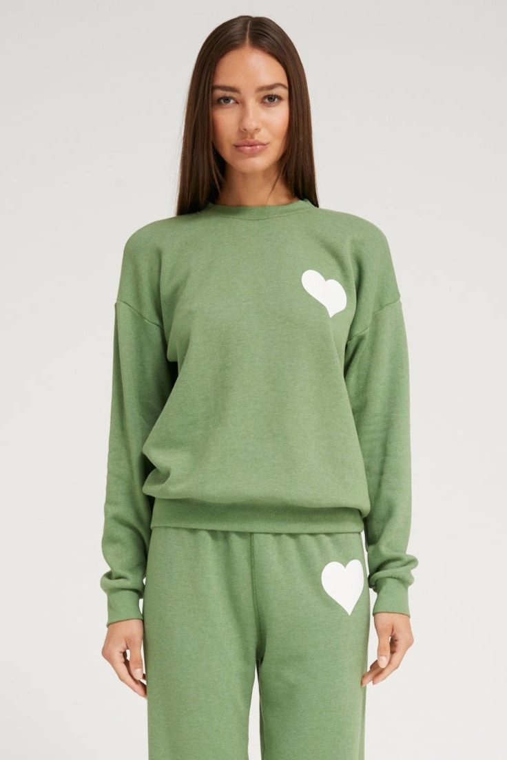 UVProtectionCoating WrinkleResistantFinish Fern Heart Sweatshirt