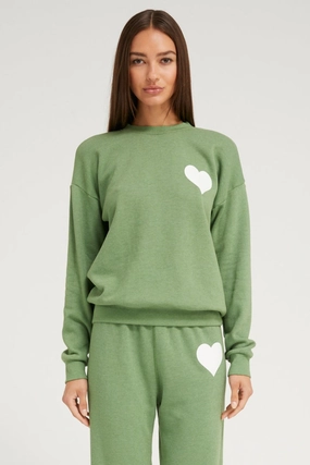 UVProtectionCoating WrinkleResistantFinish Fern Heart Sweatshirt