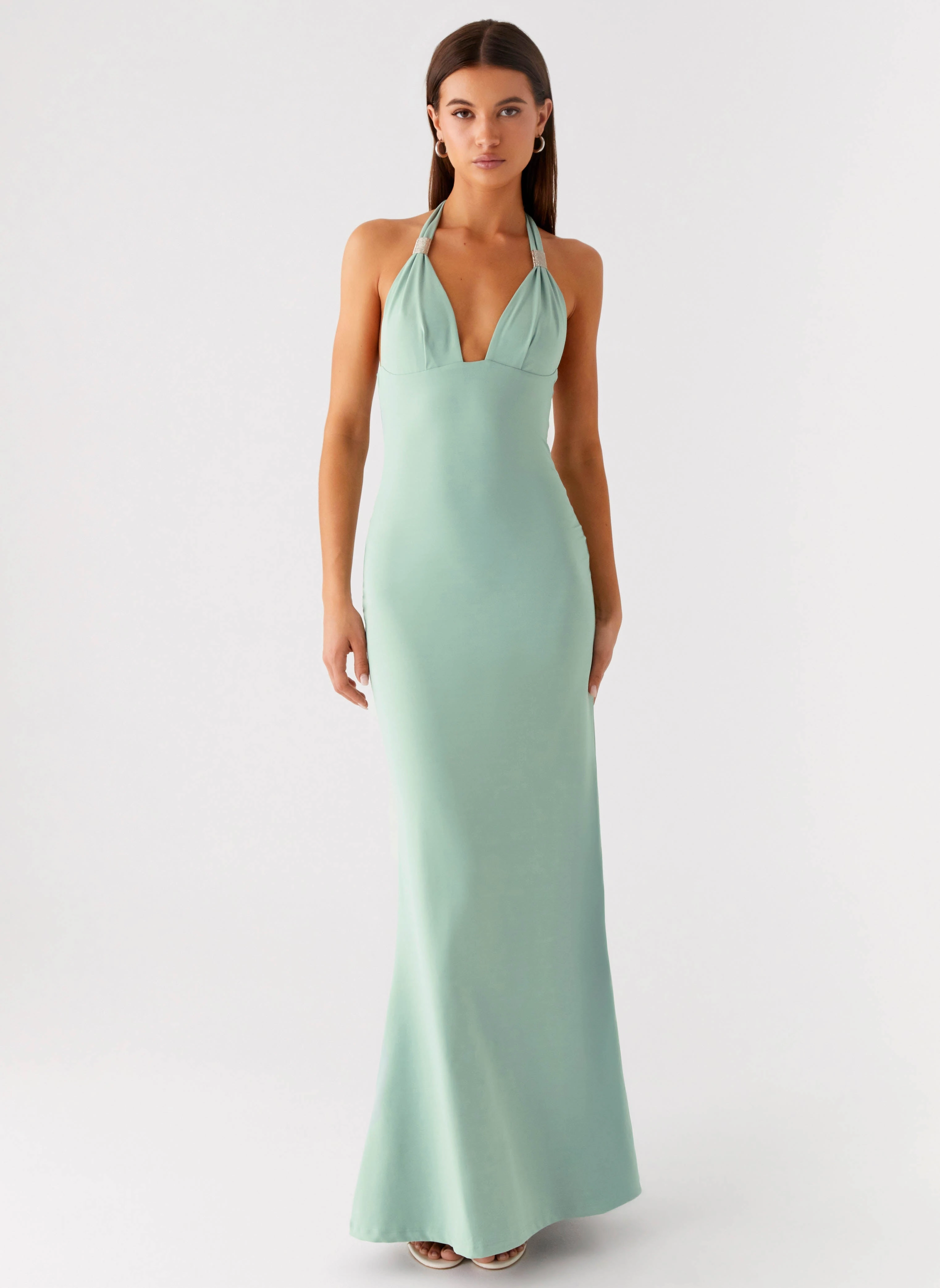 Fashion-Forward Fit Timeless Waistband Fit Fern Valley Maxi Dress - Sage