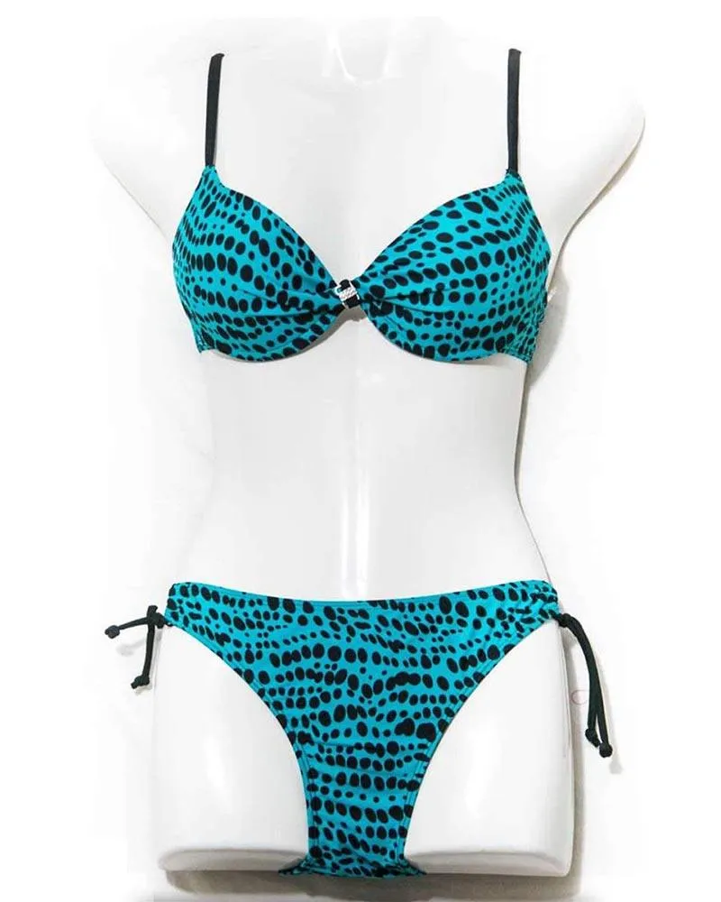 Ferozi Polka Dotted Single Padded Bikini Set - Fancy Bra Panty Set
