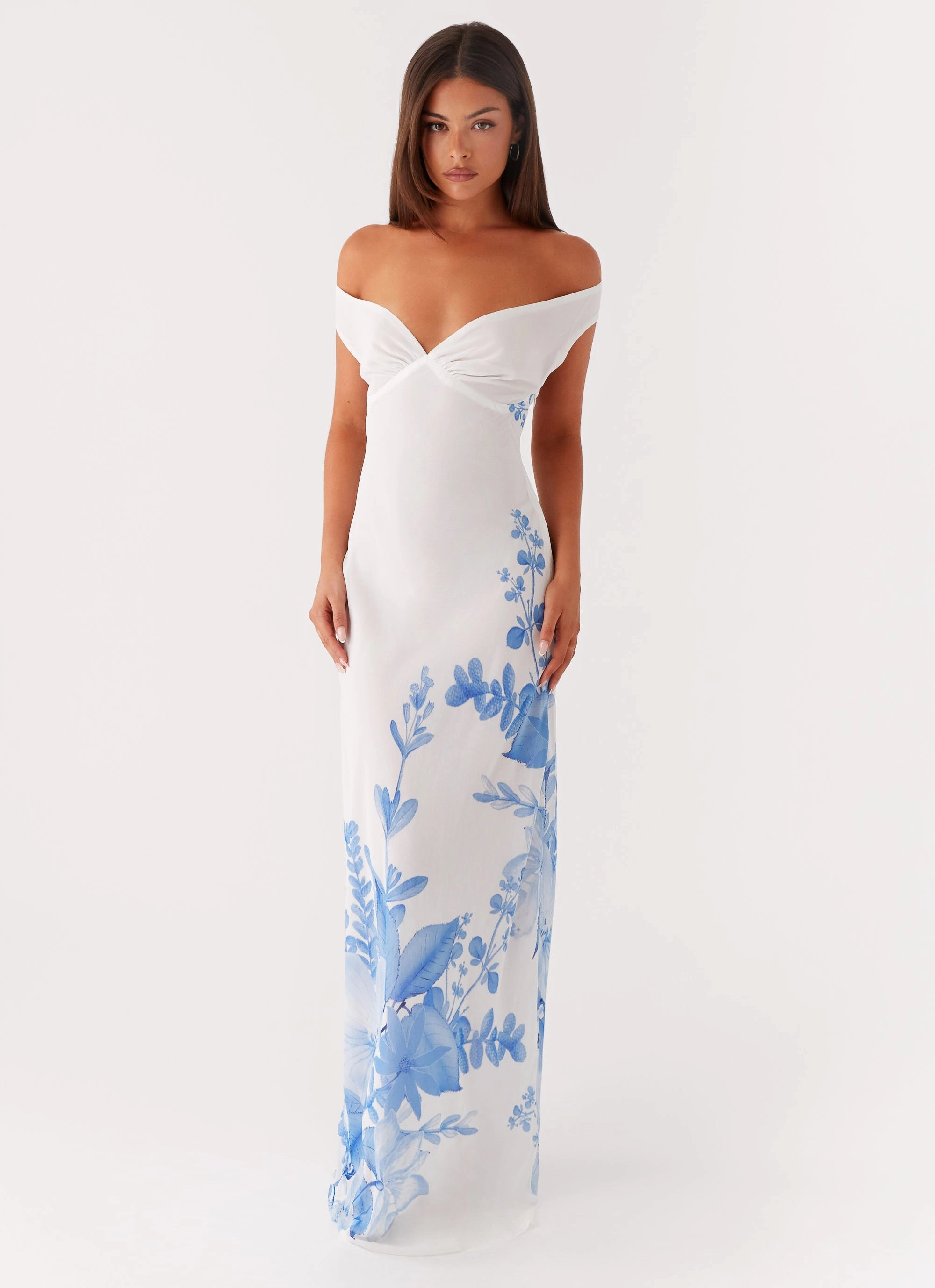 Krissa Maxi Dress - Blue Floral Classic Waistband